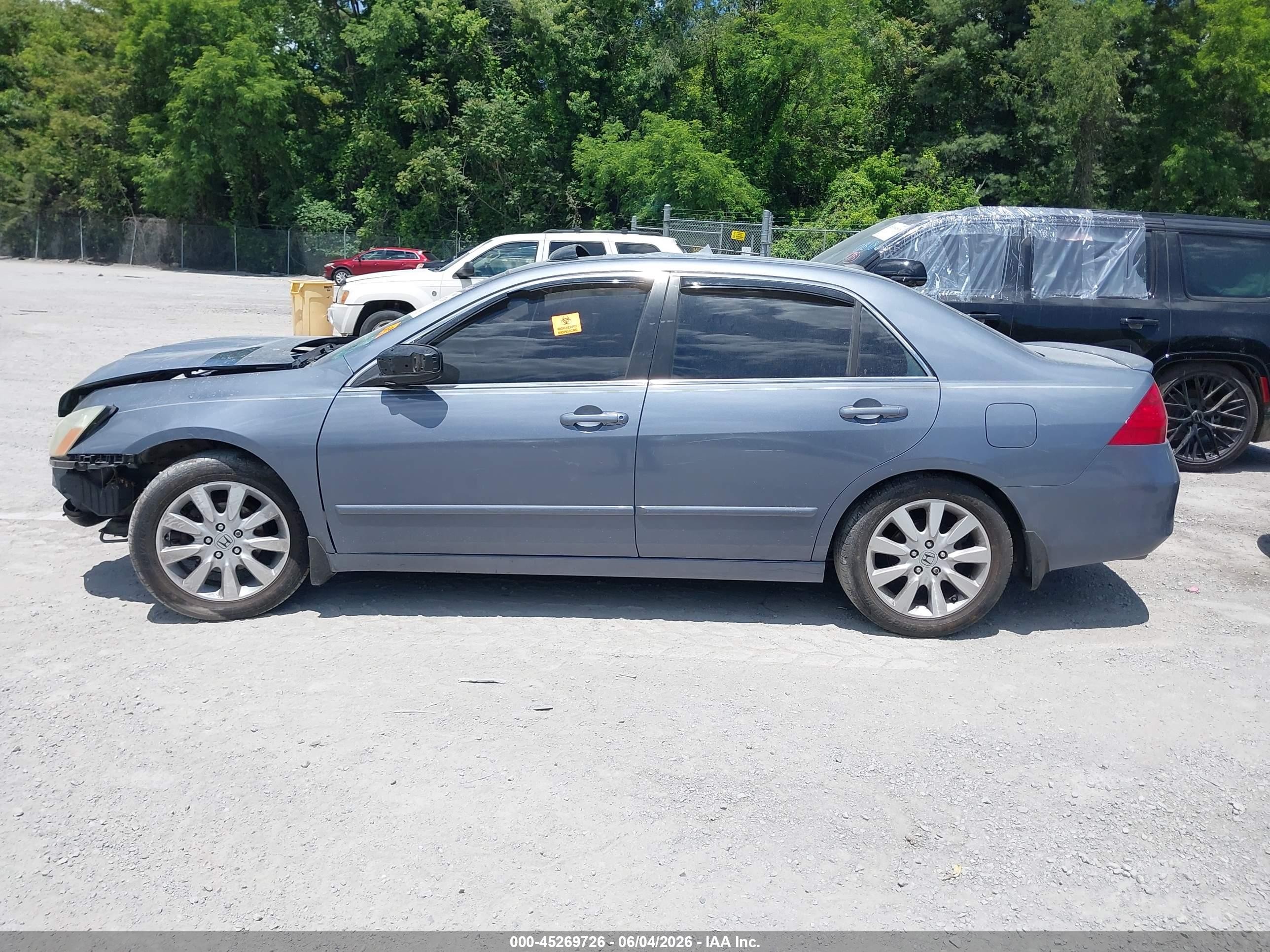 2007 Honda Accord 3.0 Ex Gray vin: 1HGCM66537A015489
