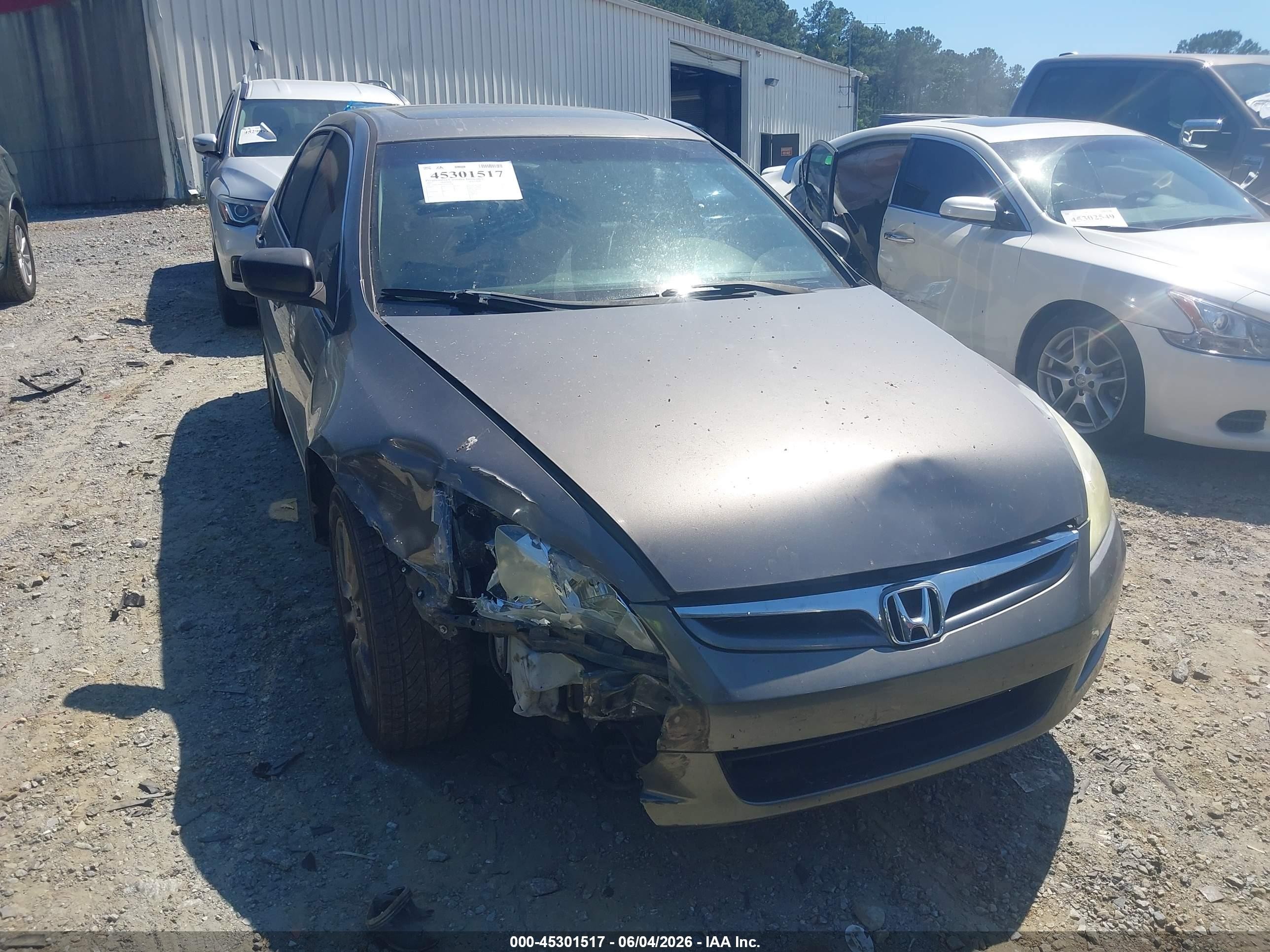 2007 Honda Accord 3.0 Ex Gray vin: 1HGCM66537A027108