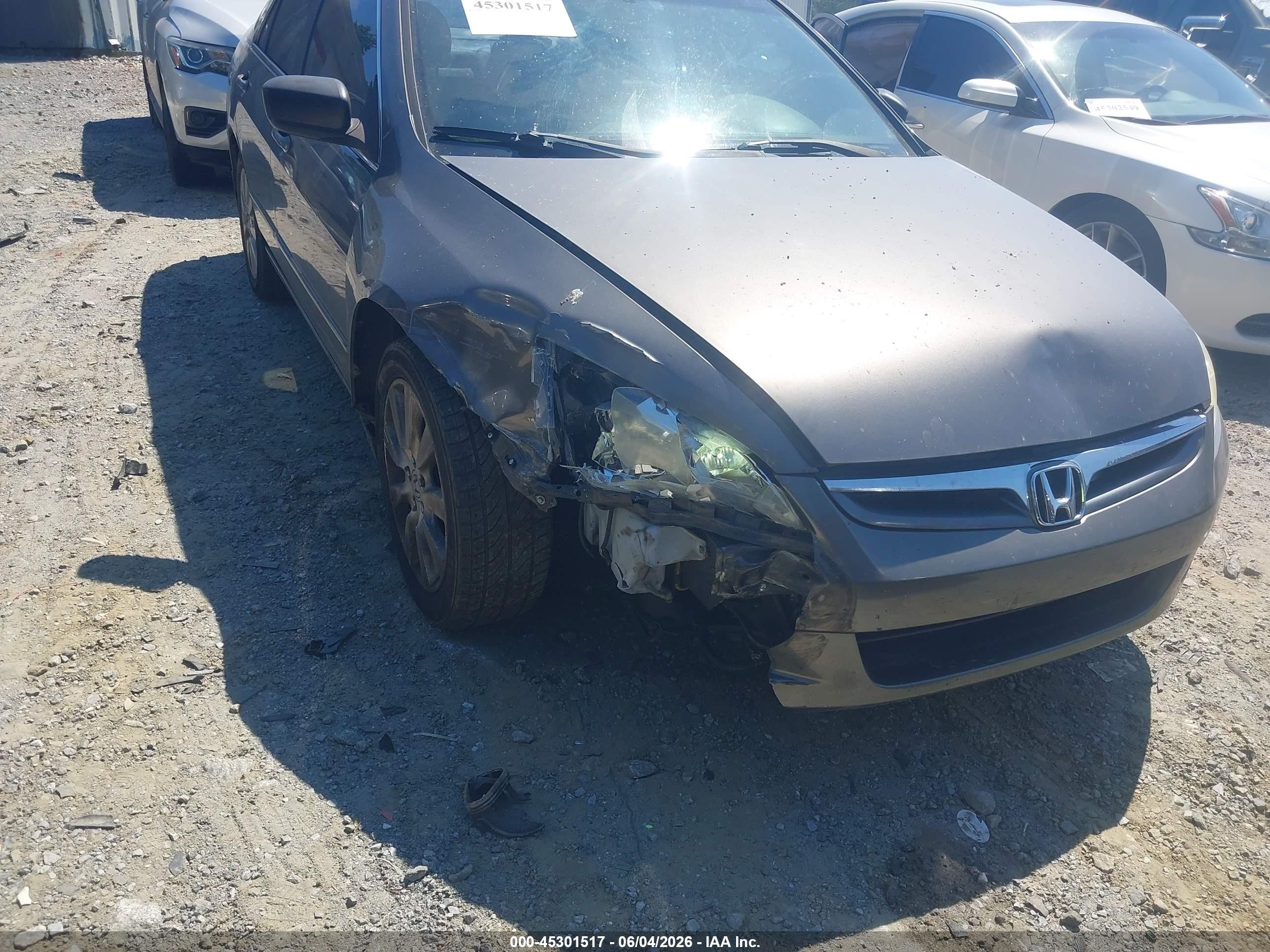 2007 Honda Accord 3.0 Ex Gray vin: 1HGCM66537A027108