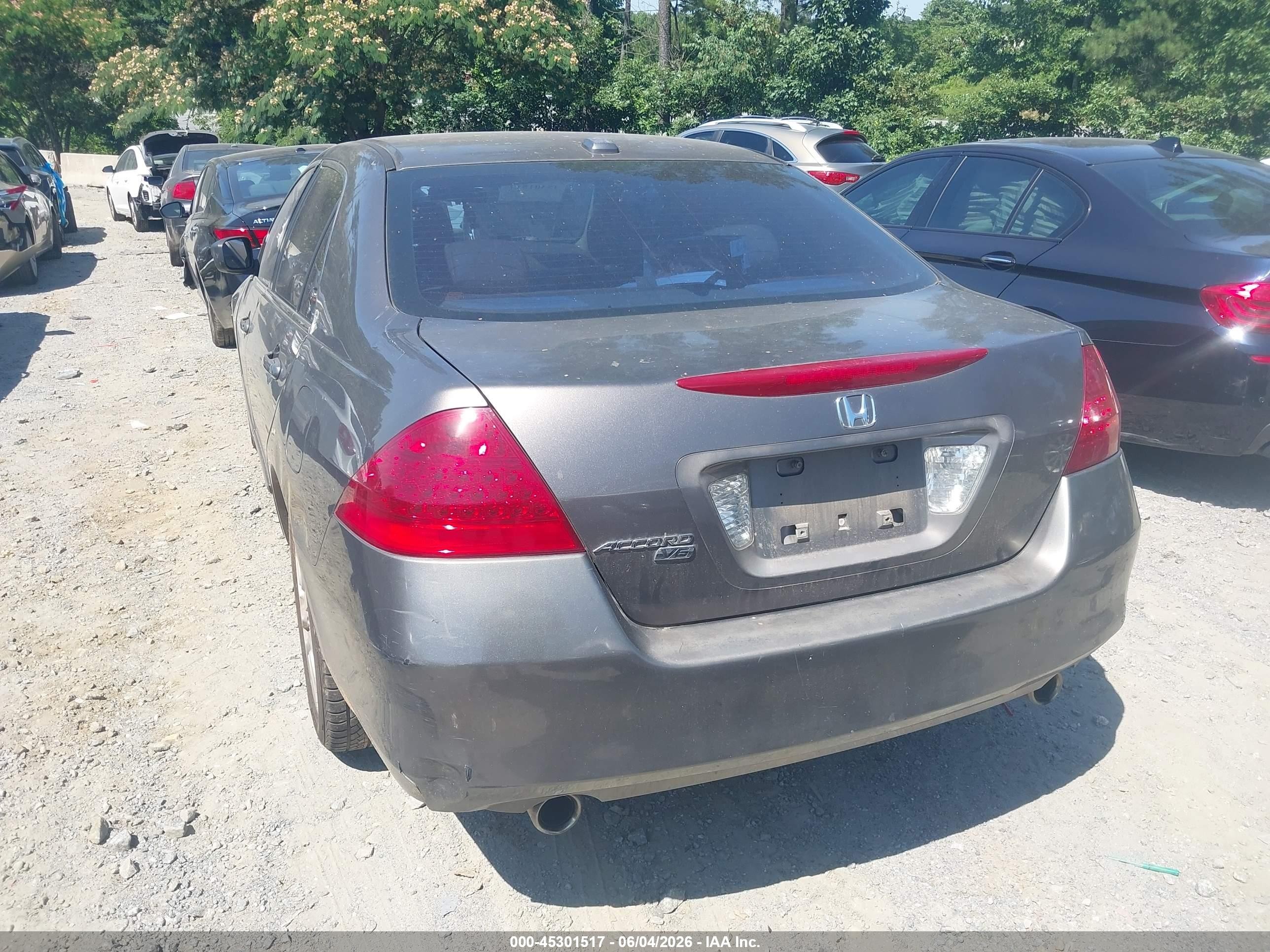 2007 Honda Accord 3.0 Ex Gray vin: 1HGCM66537A027108