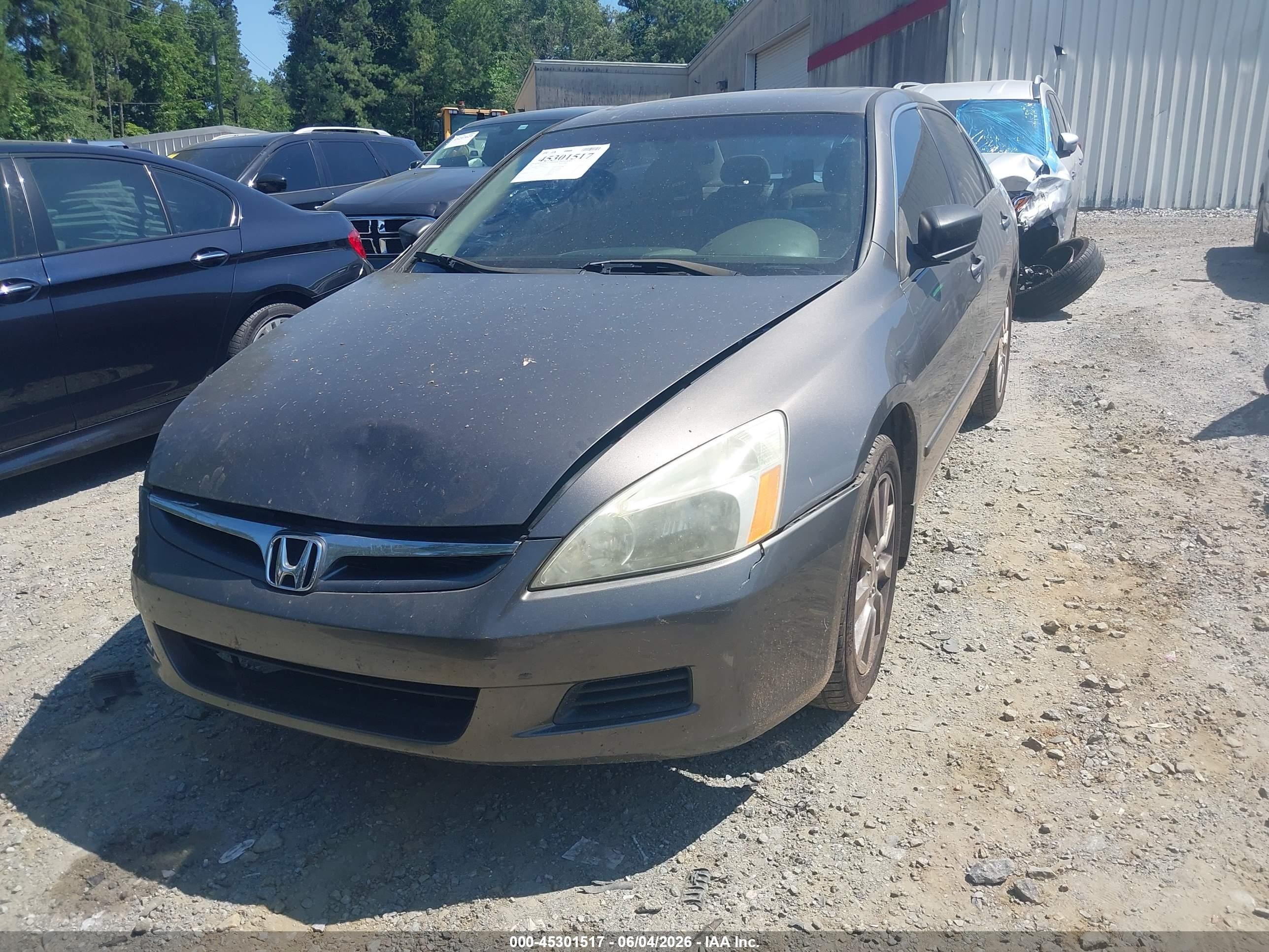2007 Honda Accord 3.0 Ex Gray vin: 1HGCM66537A027108