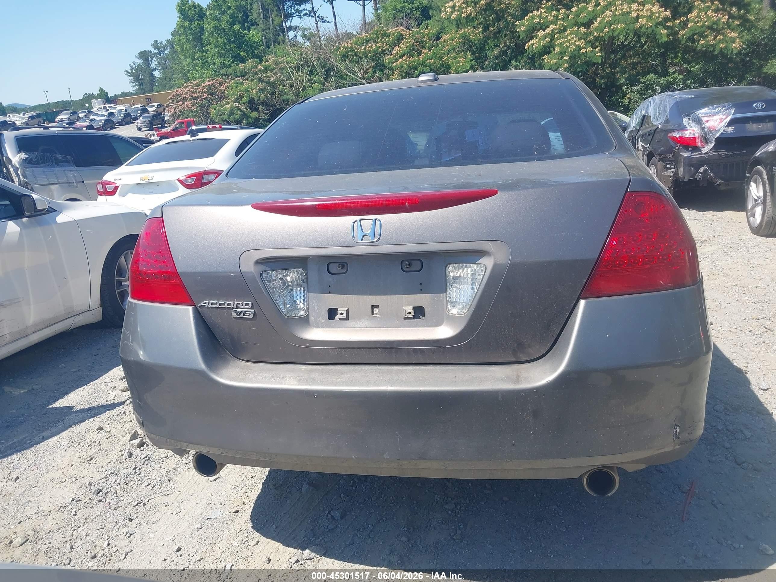 2007 Honda Accord 3.0 Ex Gray vin: 1HGCM66537A027108
