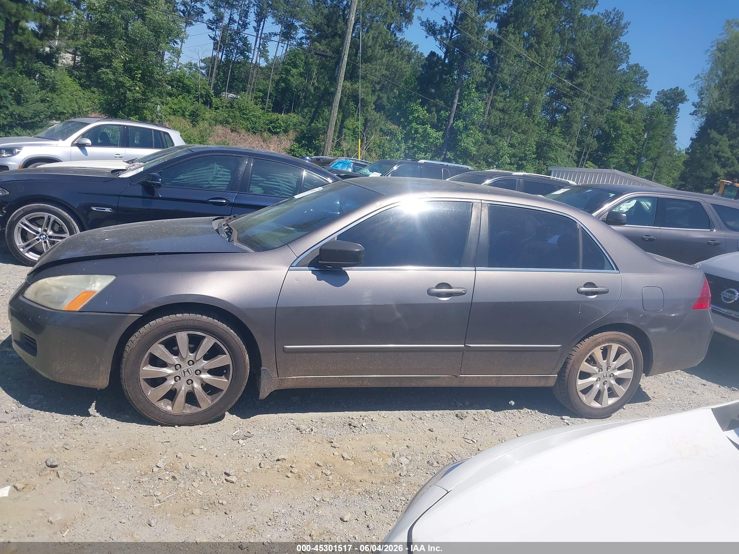2007 Honda Accord 3.0 Ex Gray vin: 1HGCM66537A027108