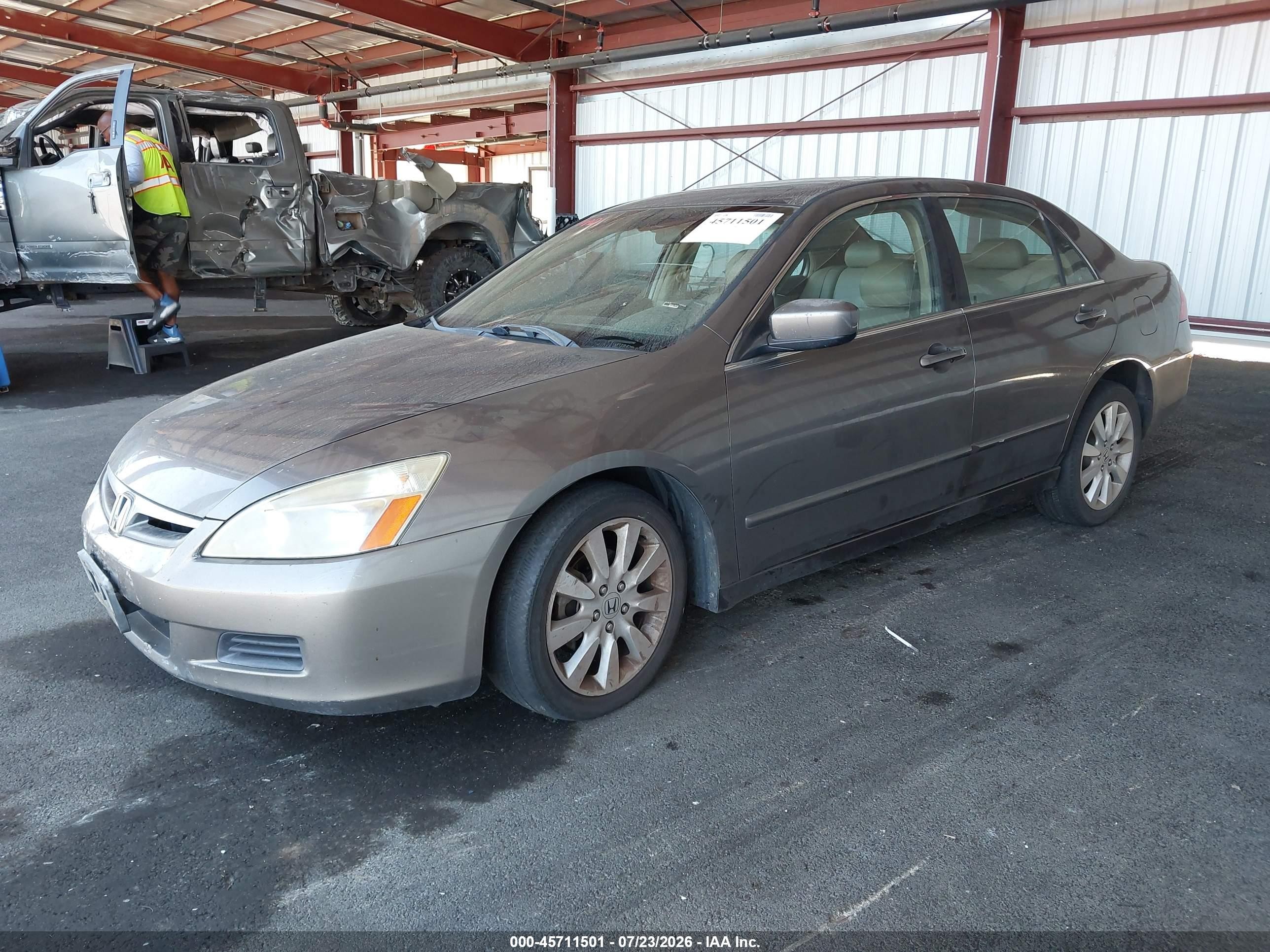 2007 Honda Accord 3.0 Ex Beige vin: 1HGCM66537A033118