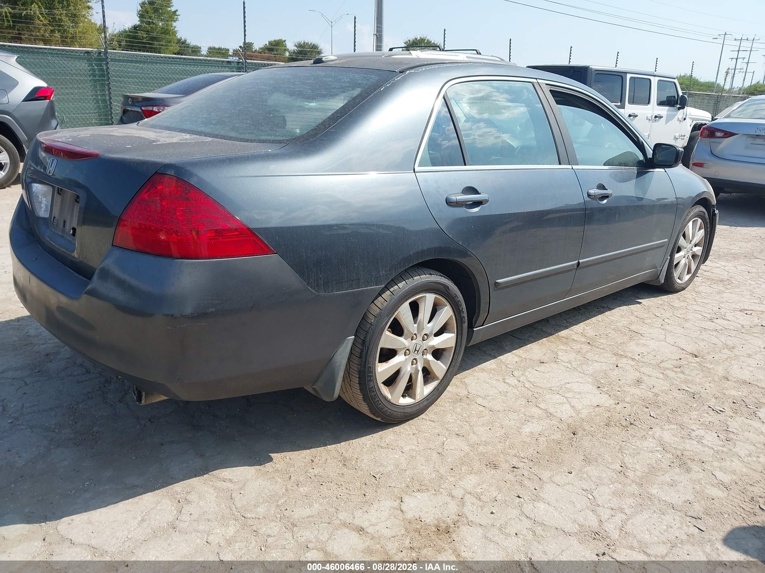 2007 Honda Accord 3.0 Ex Gray vin: 1HGCM66537A056513