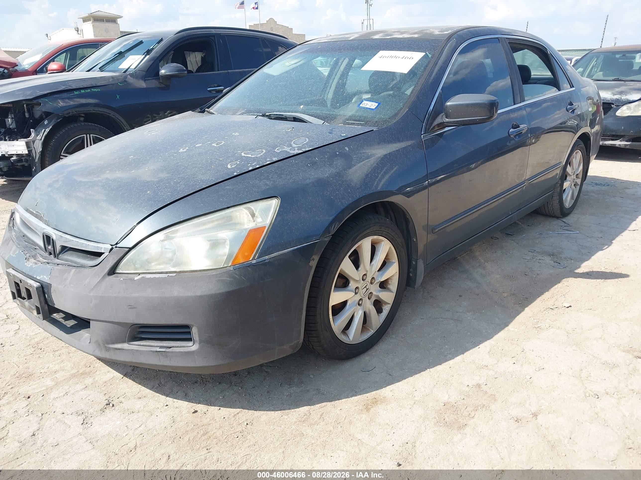 2007 Honda Accord 3.0 Ex Gray vin: 1HGCM66537A056513