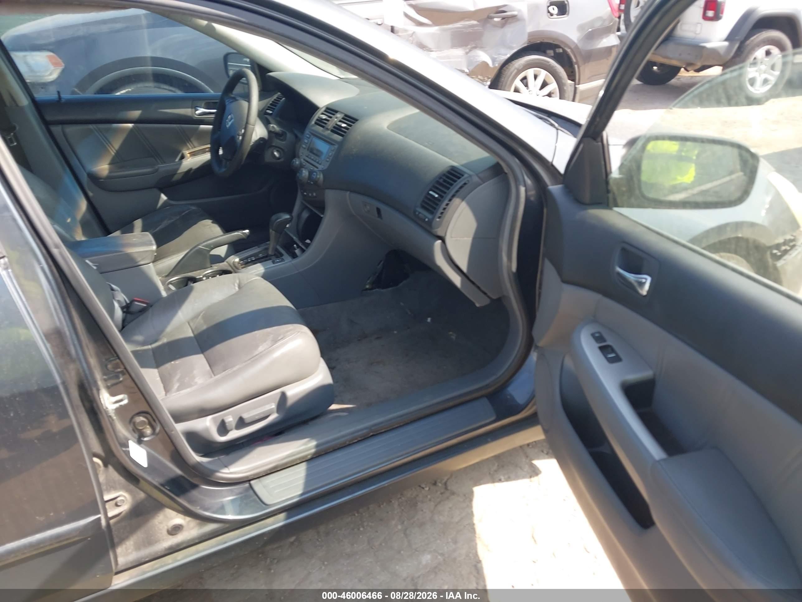 2007 Honda Accord 3.0 Ex Gray vin: 1HGCM66537A056513