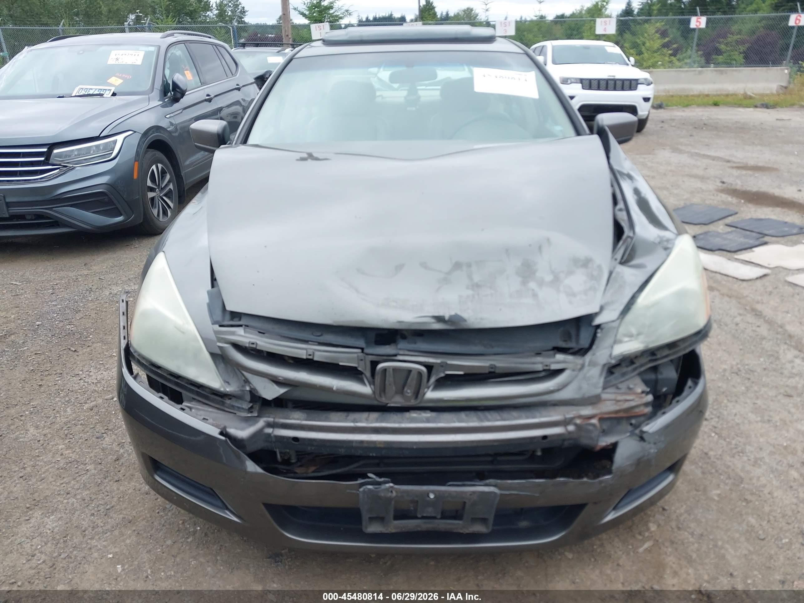 2007 Honda Accord 3.0 Ex Gray vin: 1HGCM66537A077779