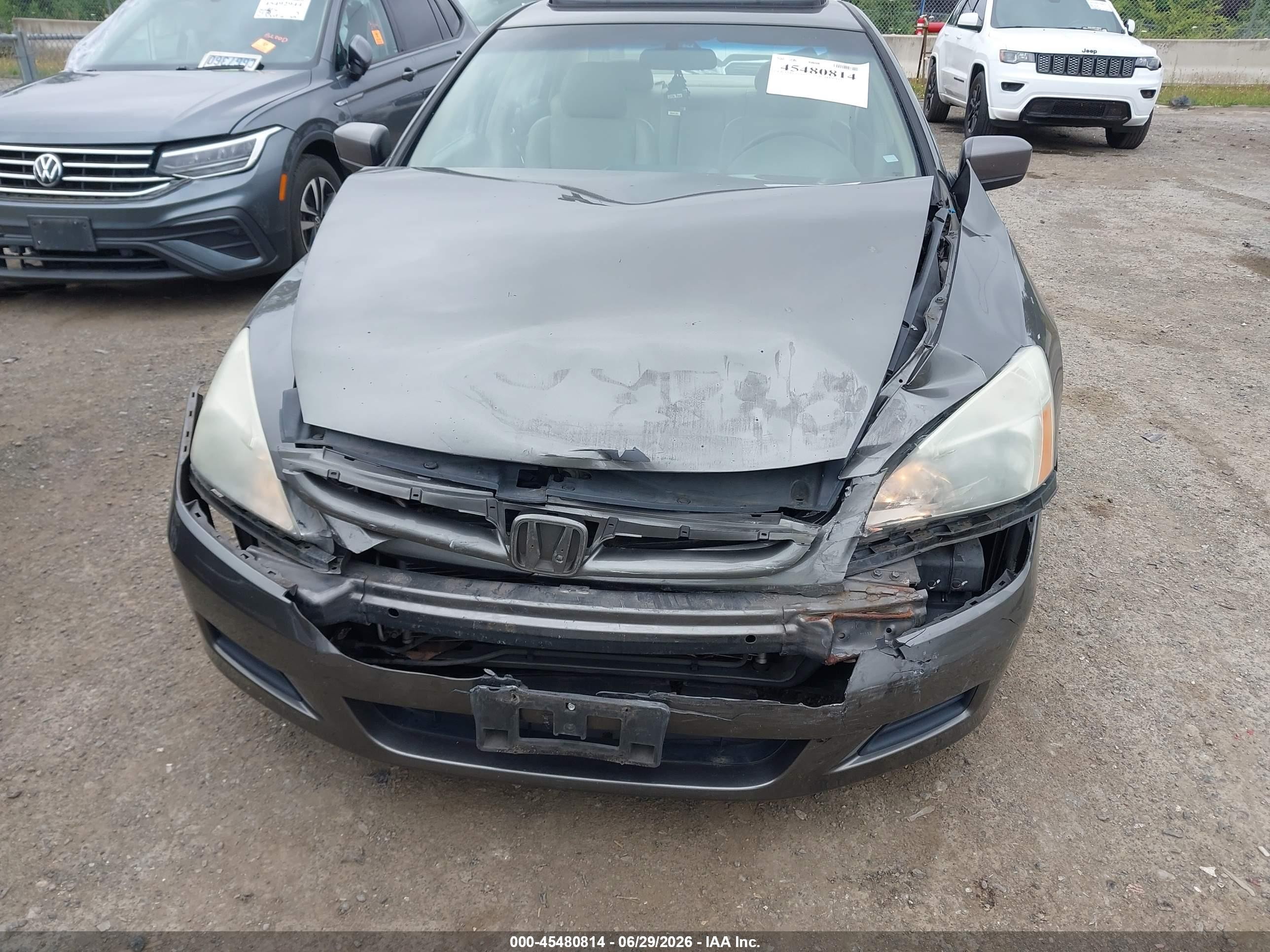 2007 Honda Accord 3.0 Ex Gray vin: 1HGCM66537A077779