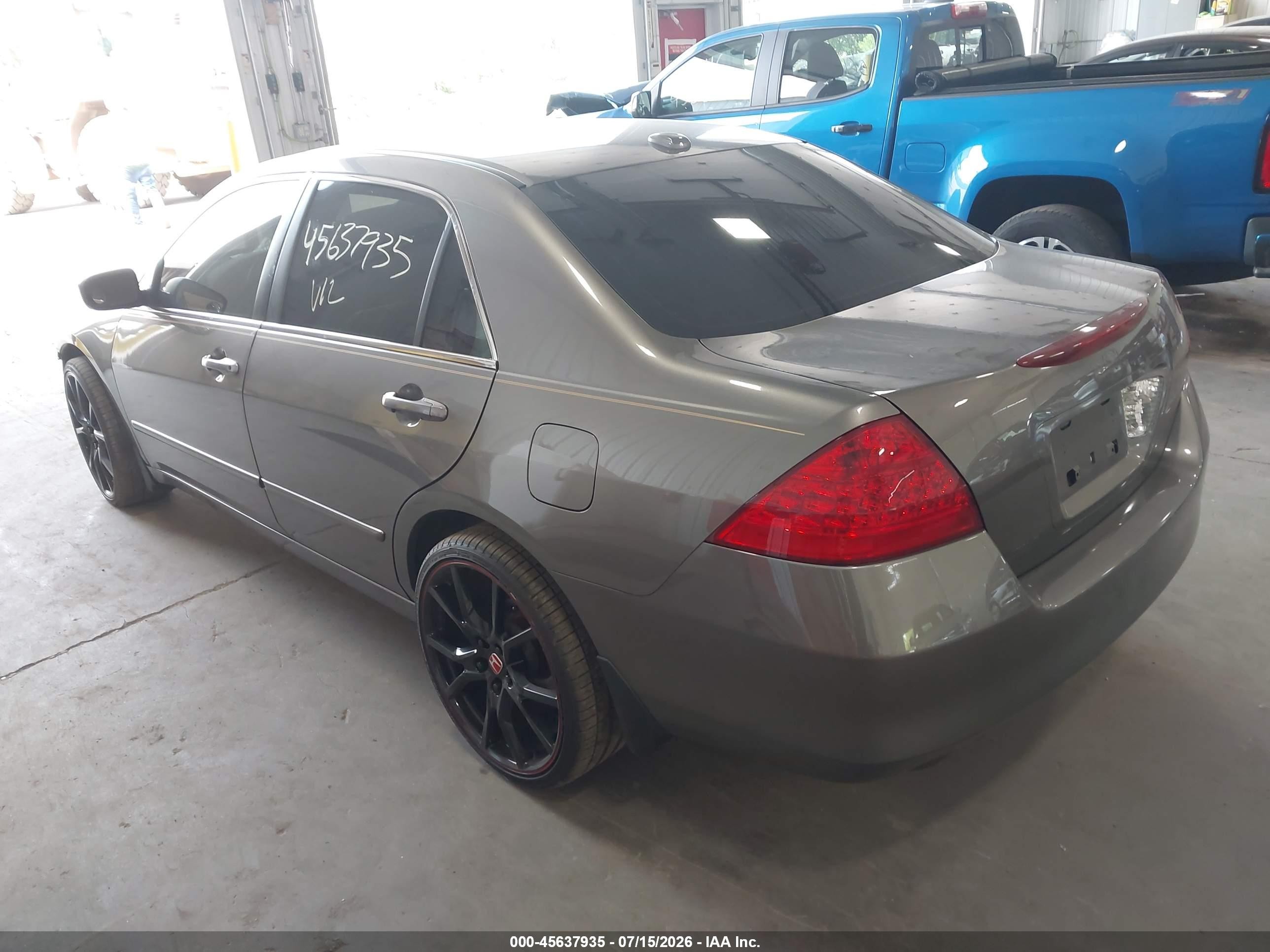 2007 Honda Accord 3.0 Ex Gray vin: 1HGCM66537A084134