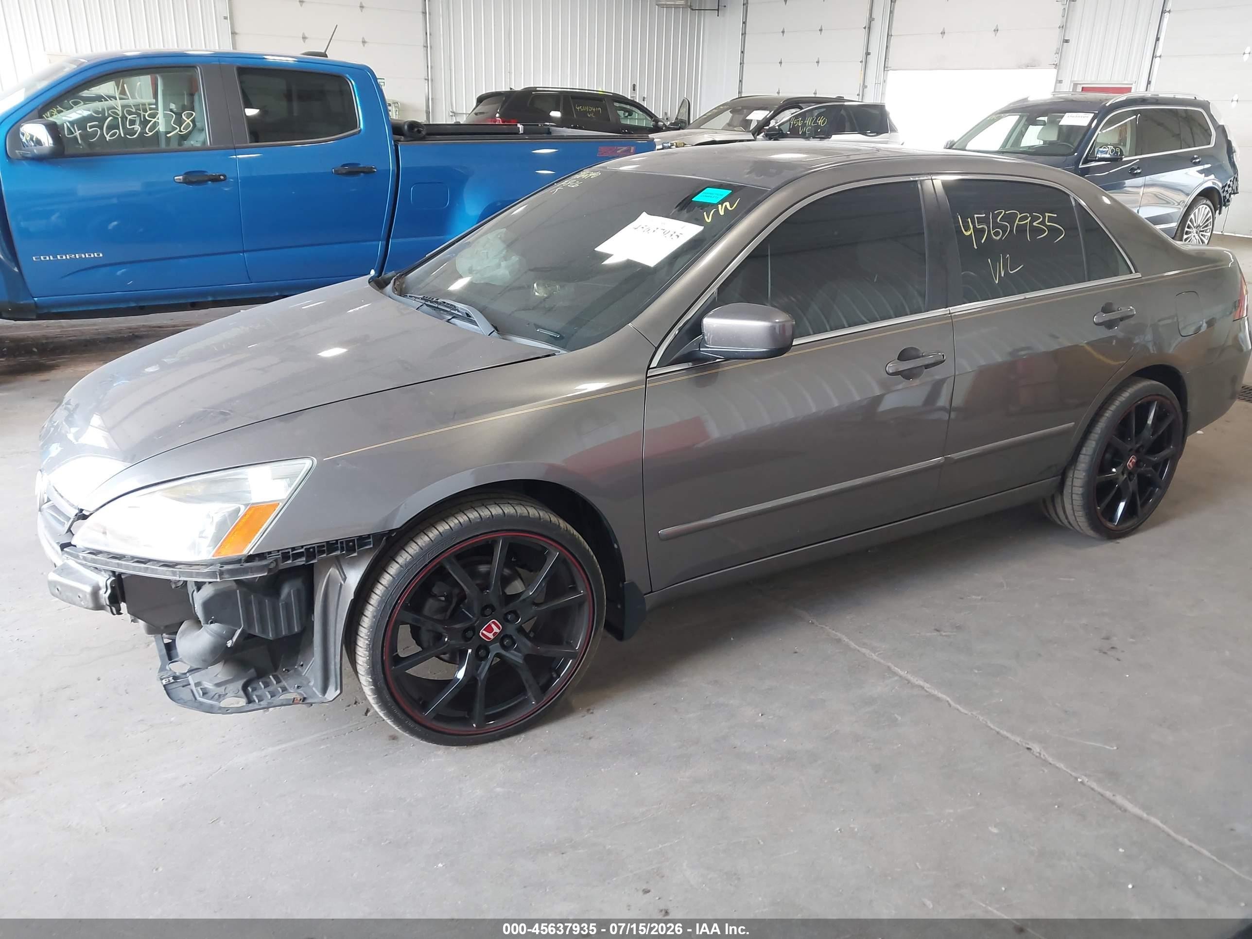 2007 Honda Accord 3.0 Ex Gray vin: 1HGCM66537A084134