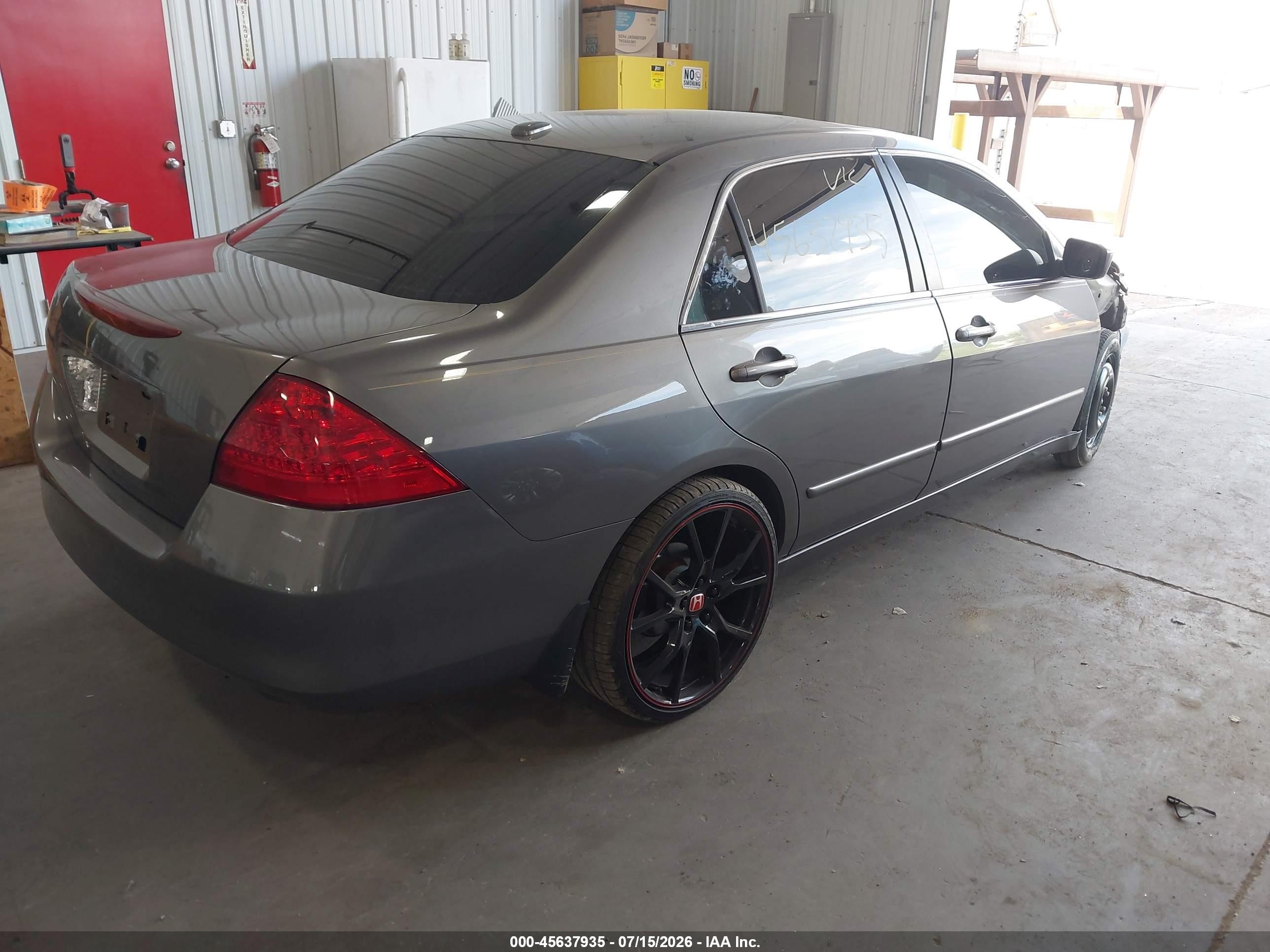 2007 Honda Accord 3.0 Ex Gray vin: 1HGCM66537A084134
