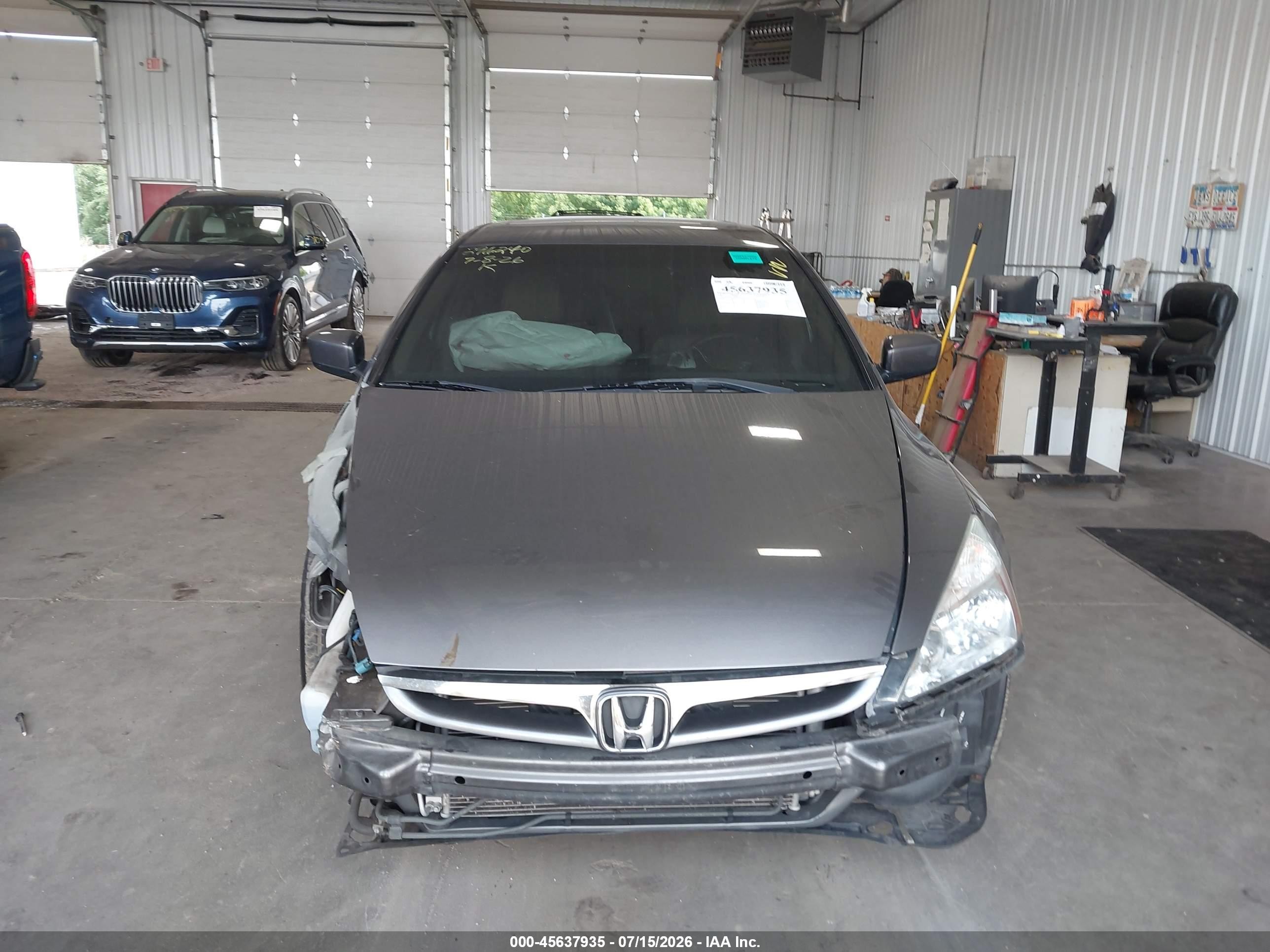 2007 Honda Accord 3.0 Ex Gray vin: 1HGCM66537A084134