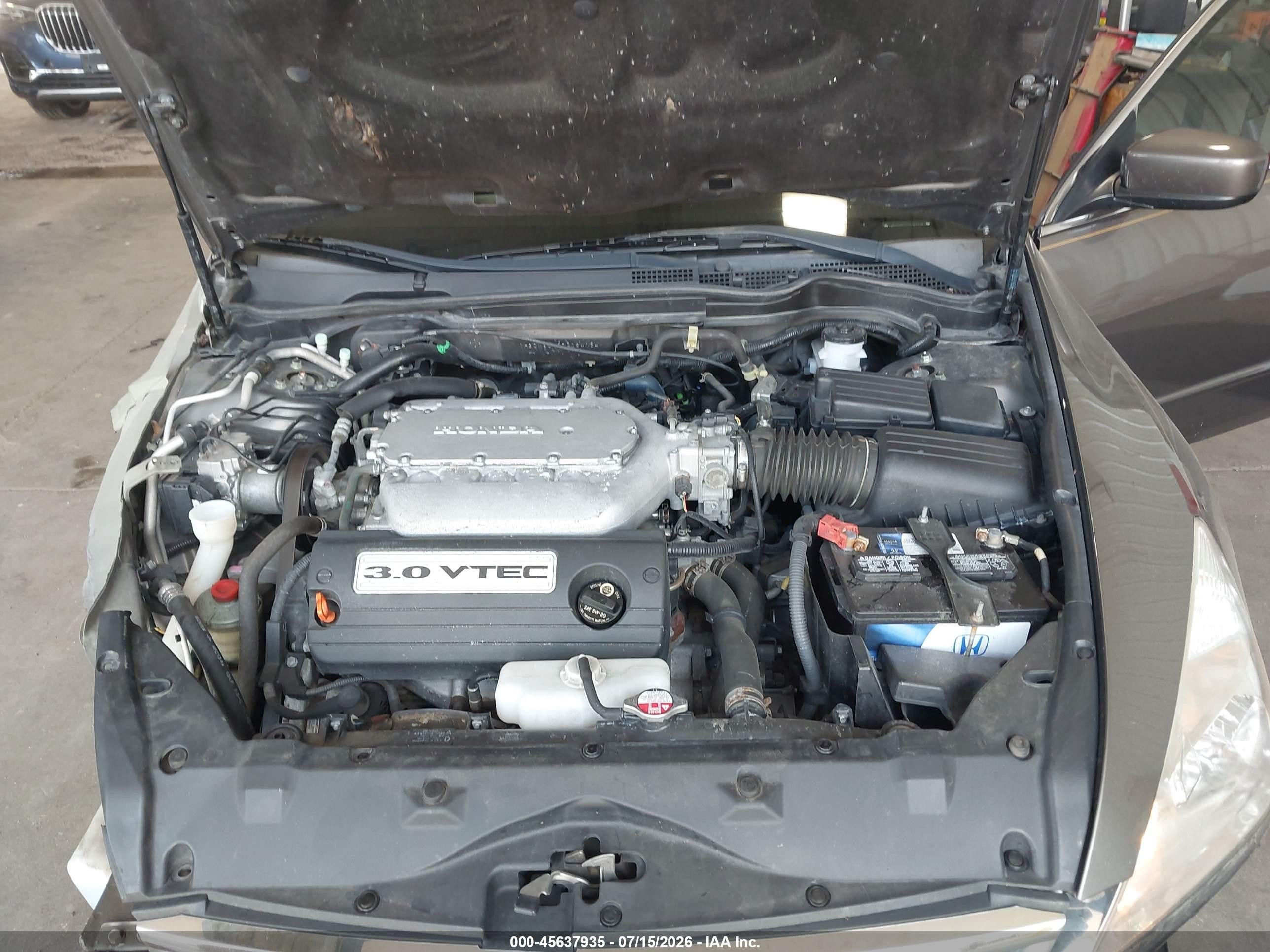 2007 Honda Accord 3.0 Ex Gray vin: 1HGCM66537A084134