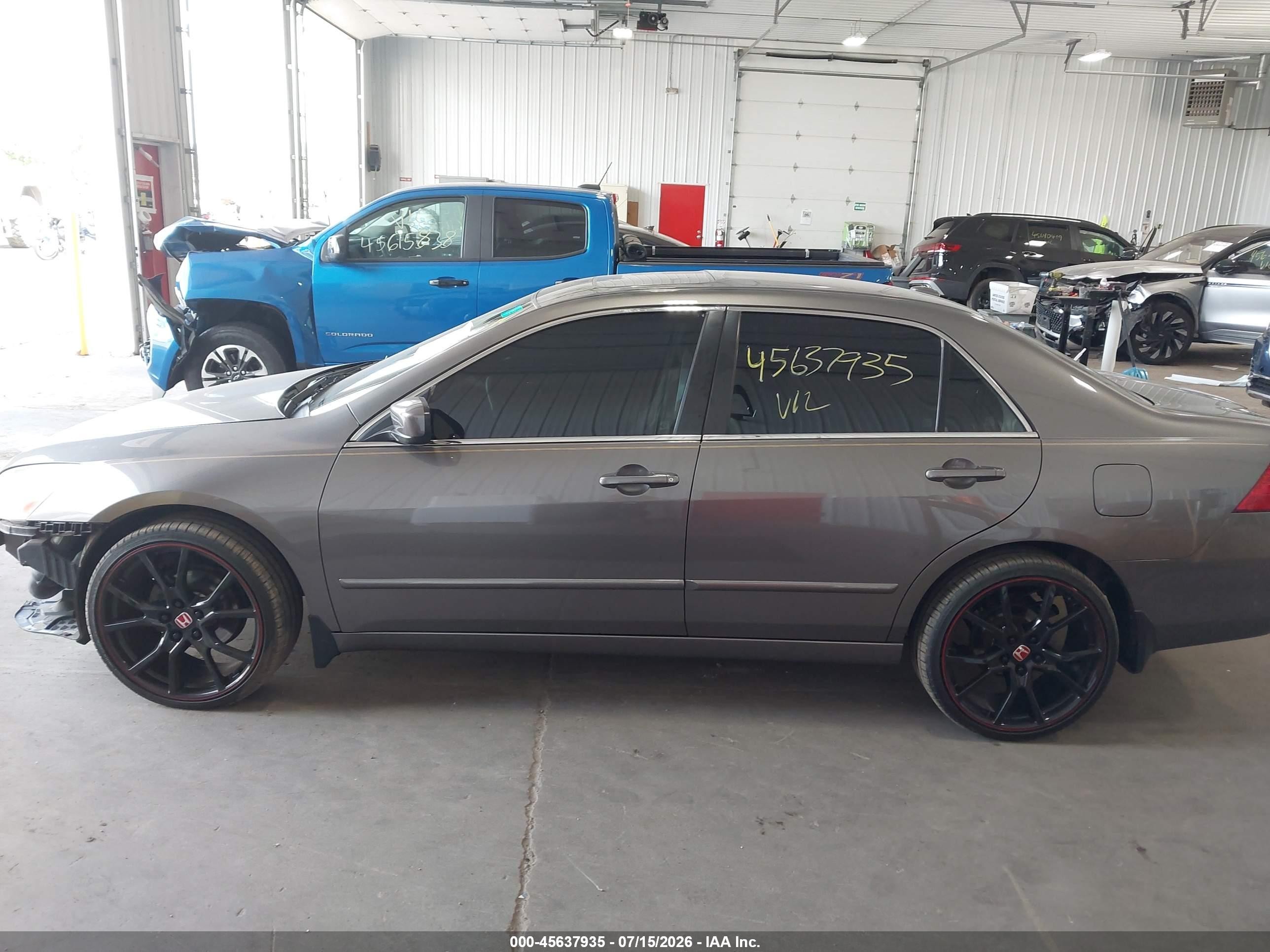 2007 Honda Accord 3.0 Ex Gray vin: 1HGCM66537A084134