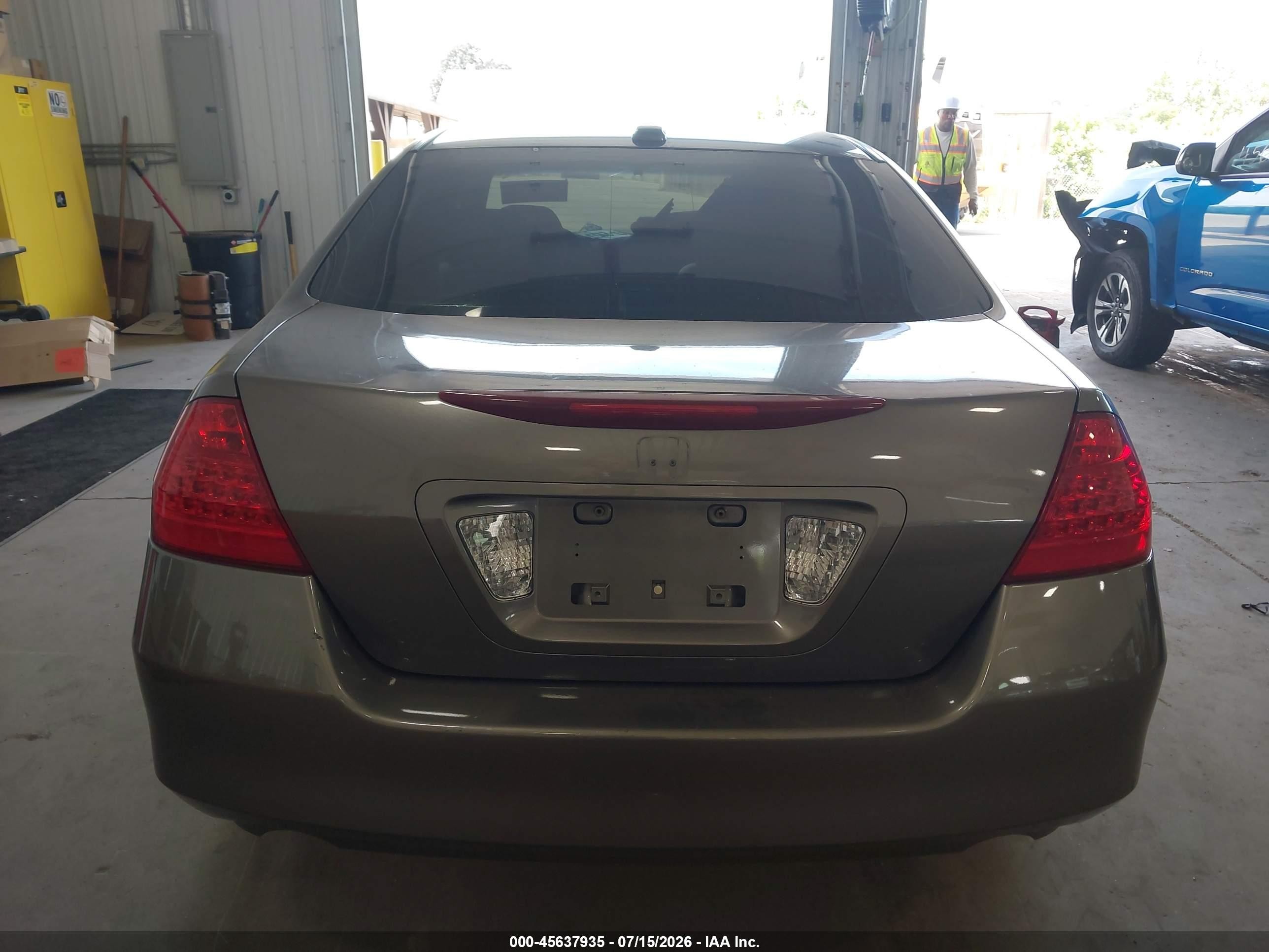 2007 Honda Accord 3.0 Ex Gray vin: 1HGCM66537A084134
