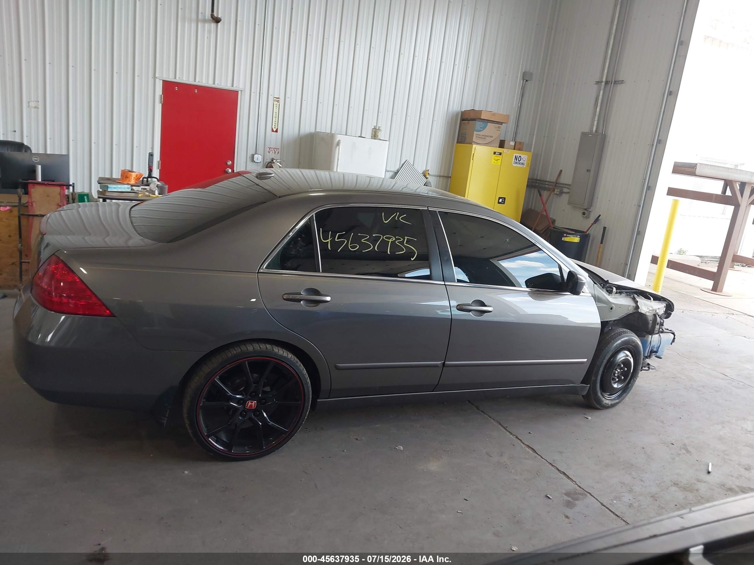 2007 Honda Accord 3.0 Ex Gray vin: 1HGCM66537A084134
