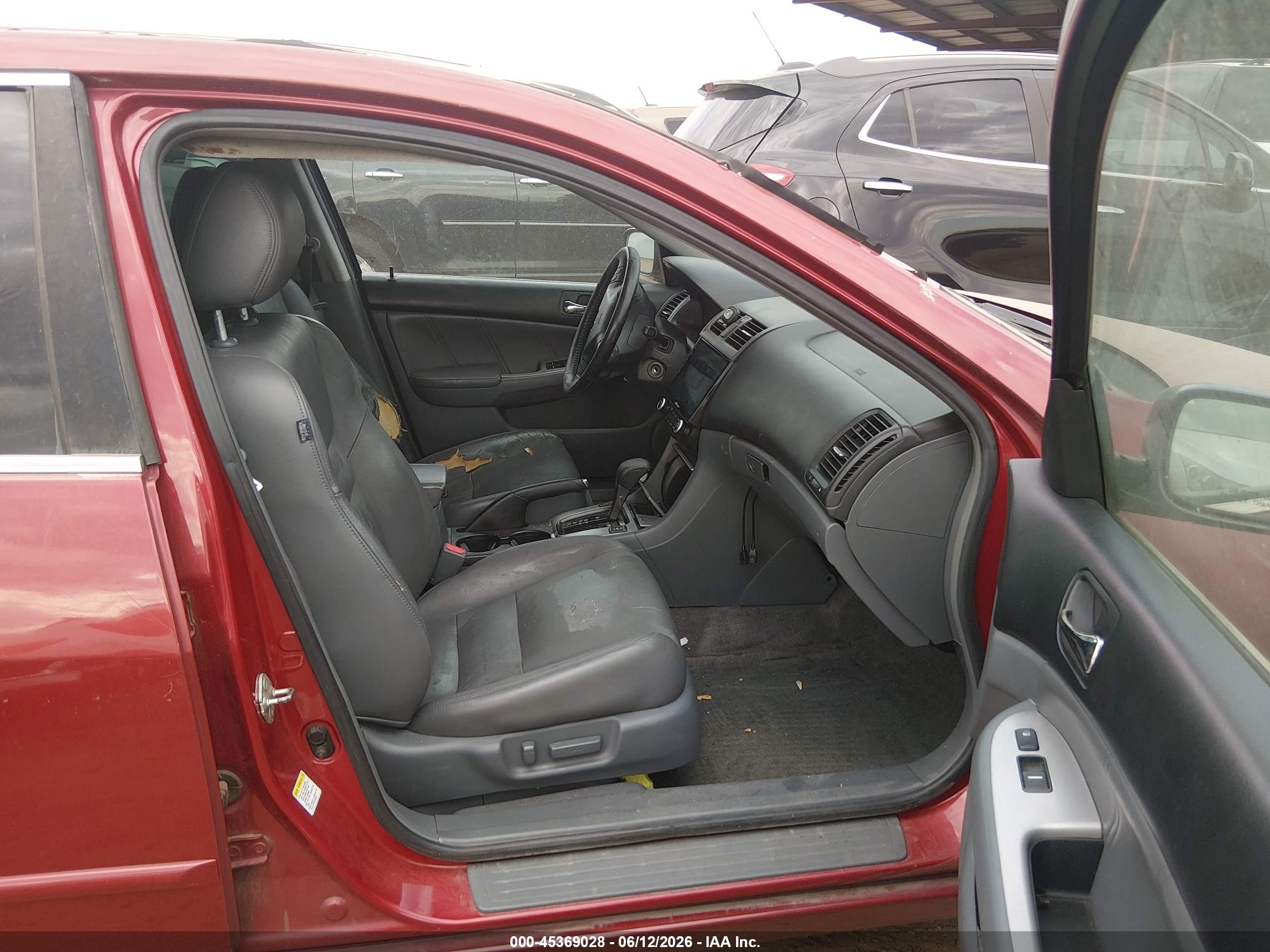2007 Honda Accord 3.0 Ex Red vin: 1HGCM66537A090659