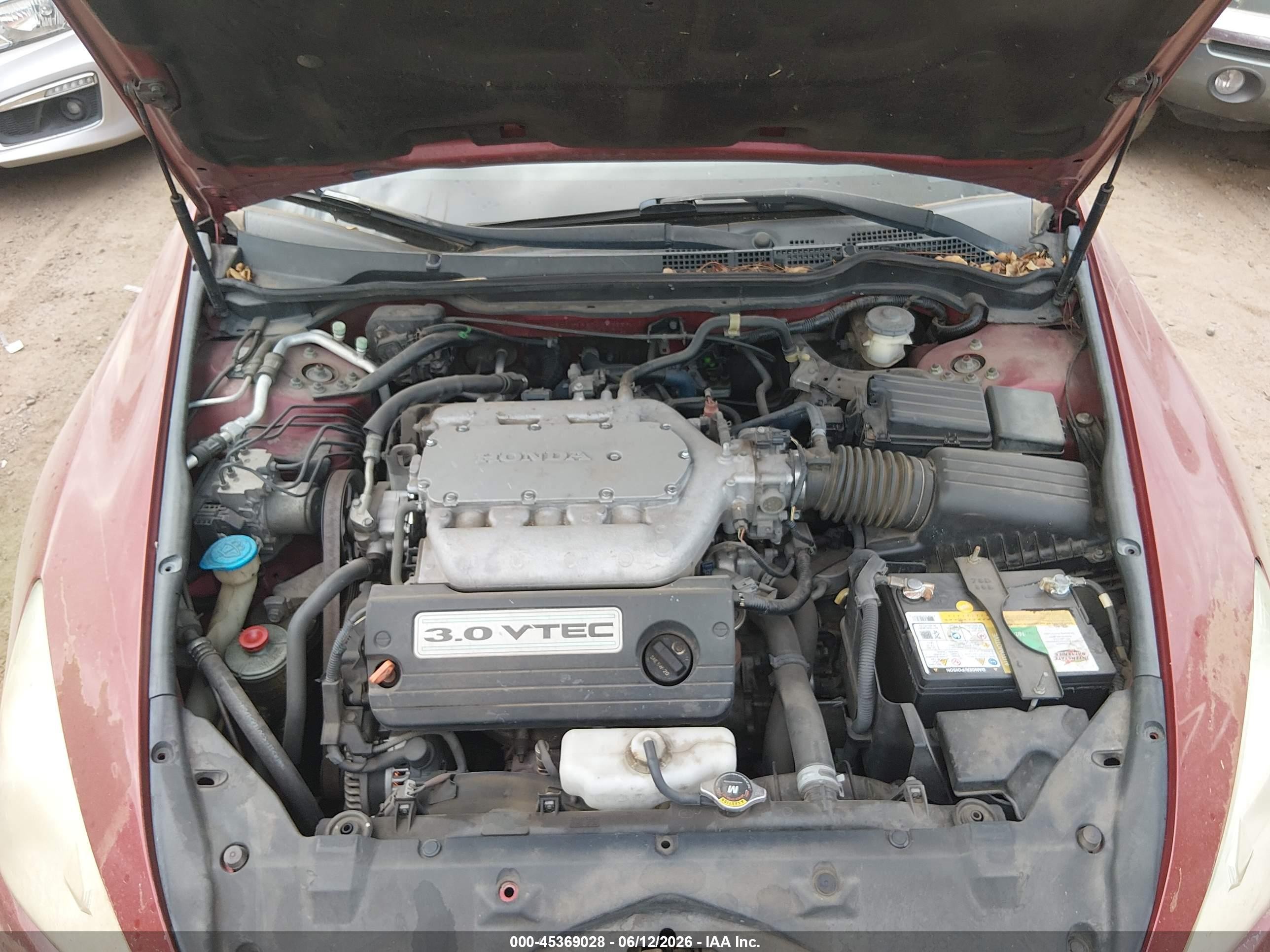 2007 Honda Accord 3.0 Ex Red vin: 1HGCM66537A090659
