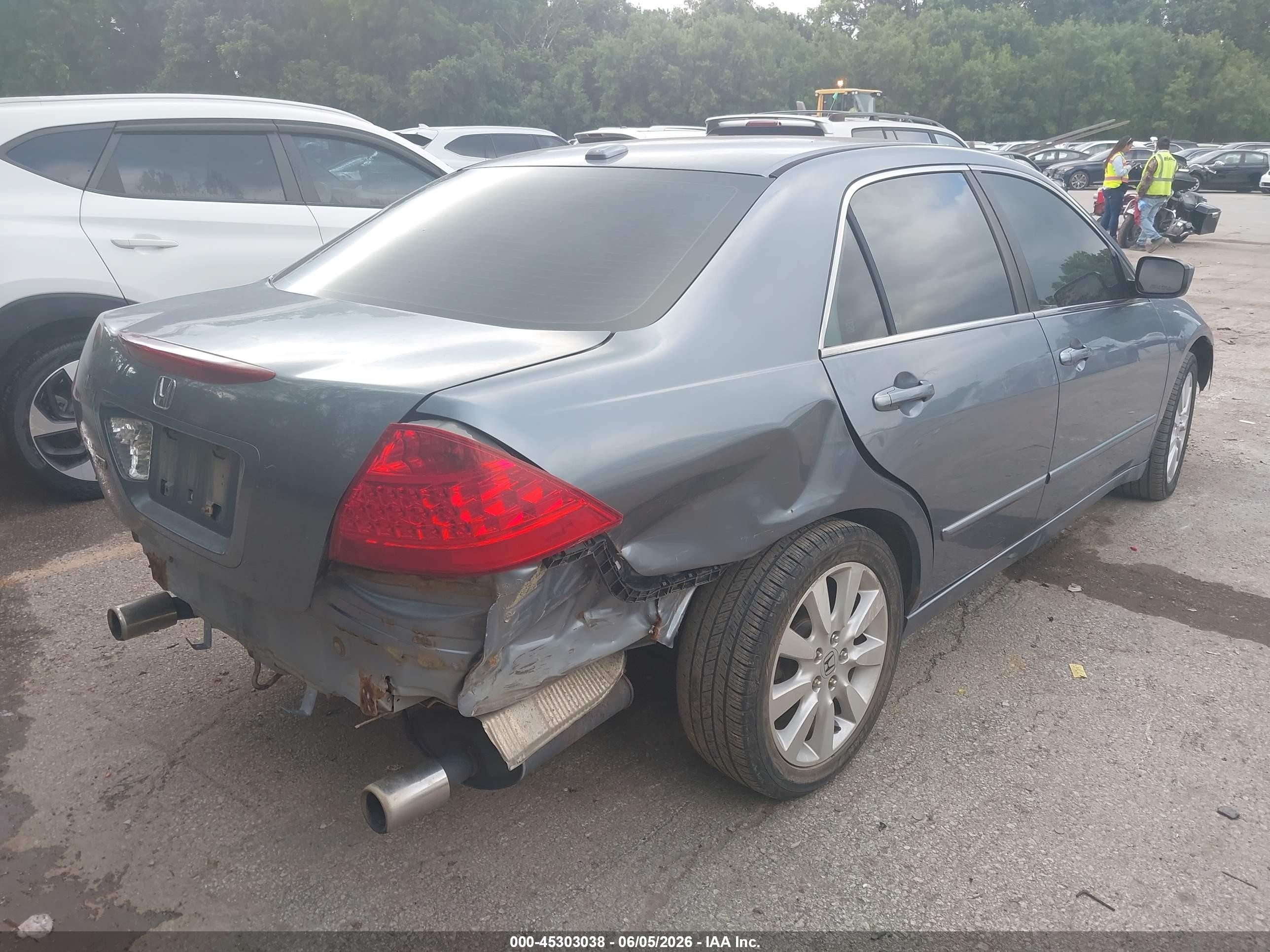 2007 Honda Accord 3.0 Ex Синий vin: 1HGCM66537A095439