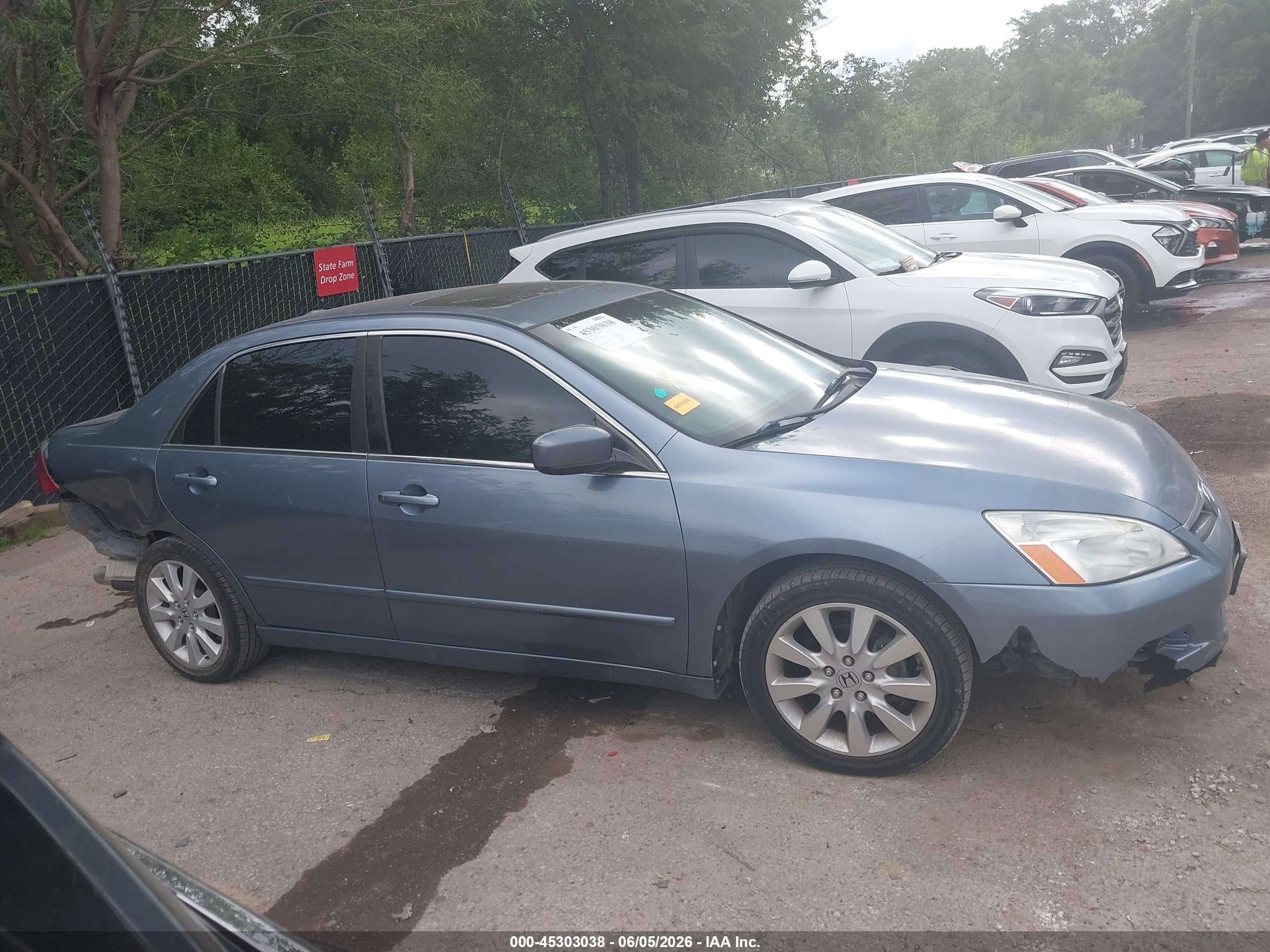 2007 Honda Accord 3.0 Ex Синий vin: 1HGCM66537A095439