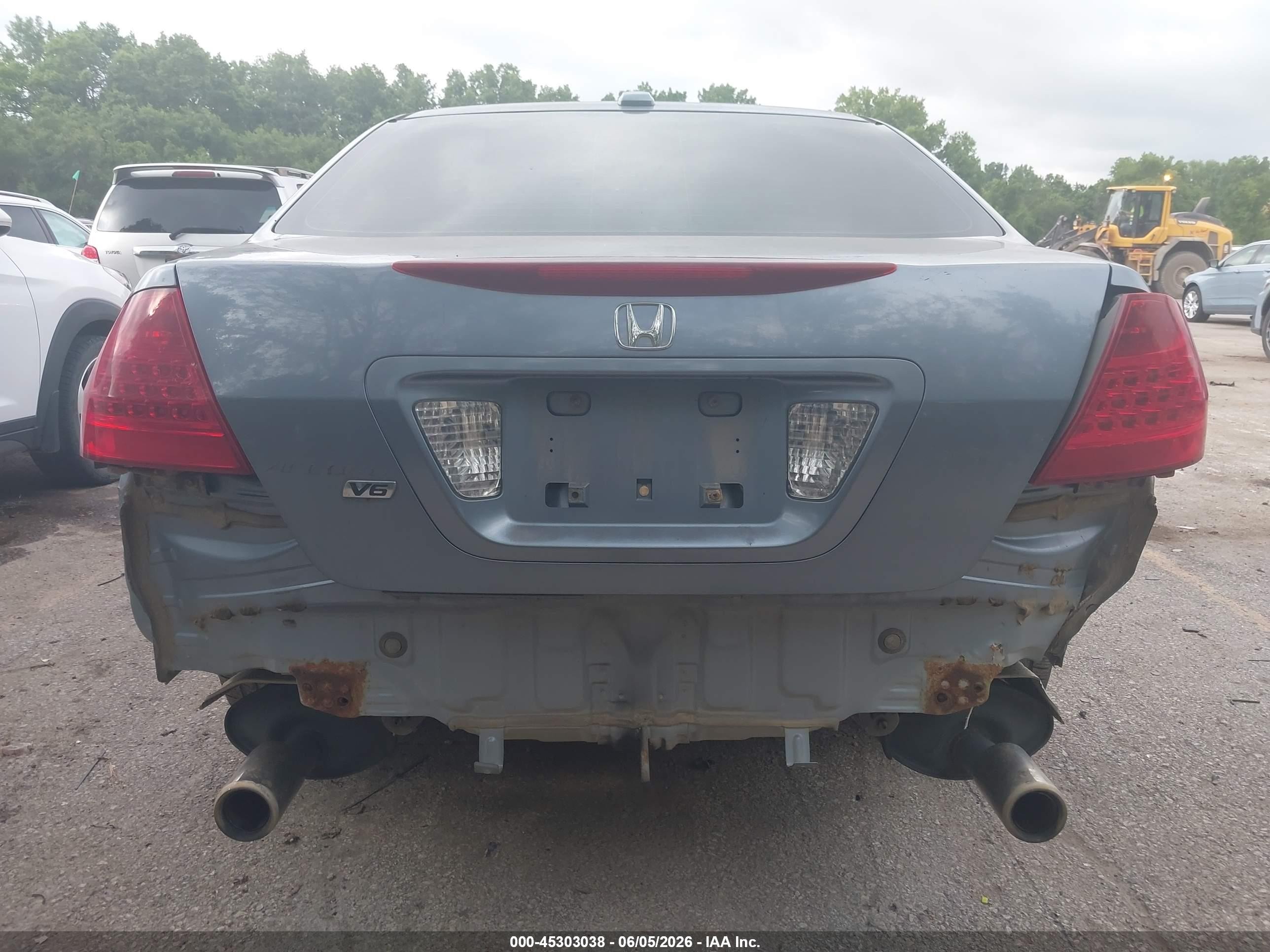 2007 Honda Accord 3.0 Ex Синий vin: 1HGCM66537A095439