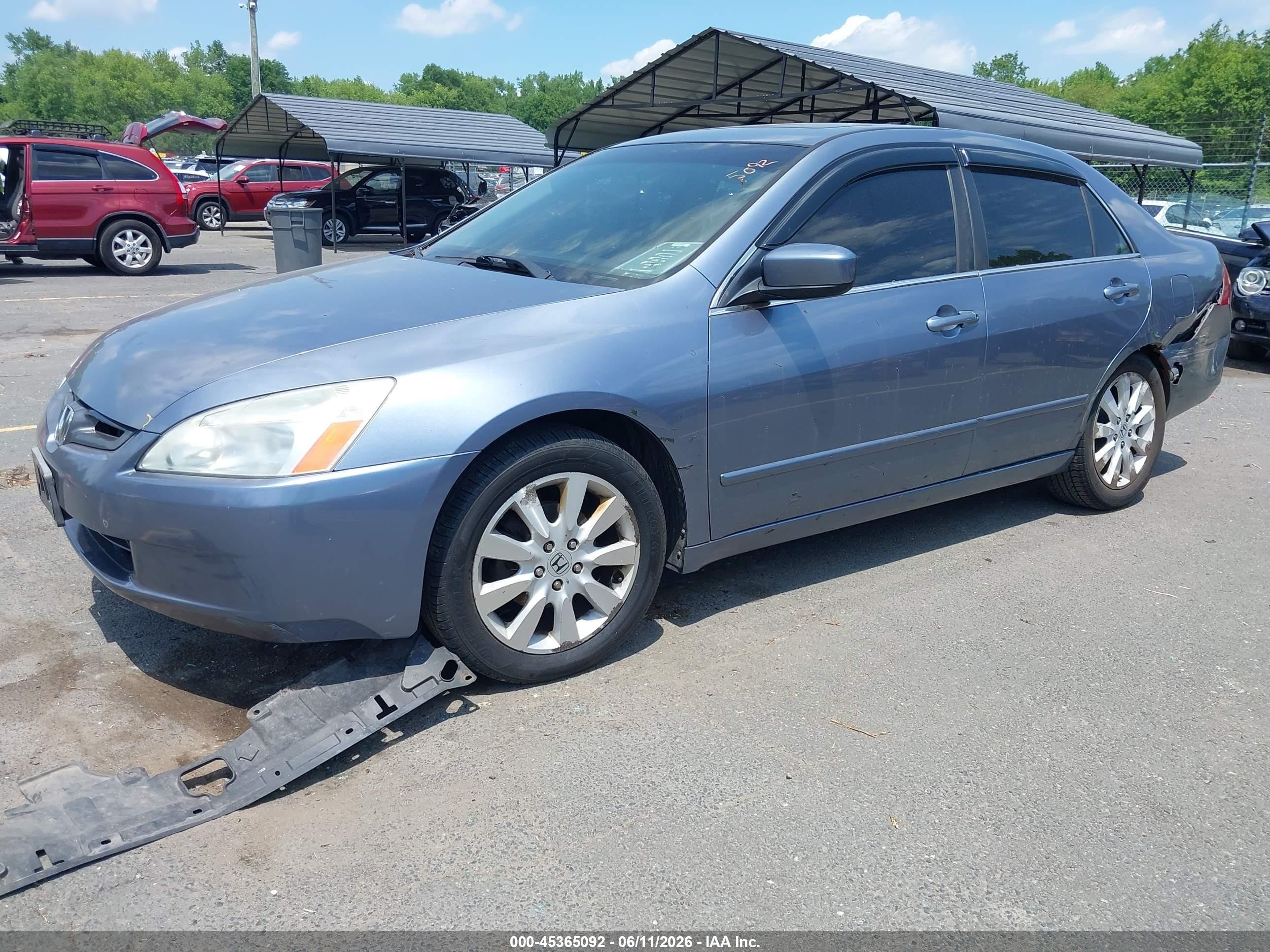 2007 Honda Accord 3.0 Ex Light Blue vin: 1HGCM66537A098390