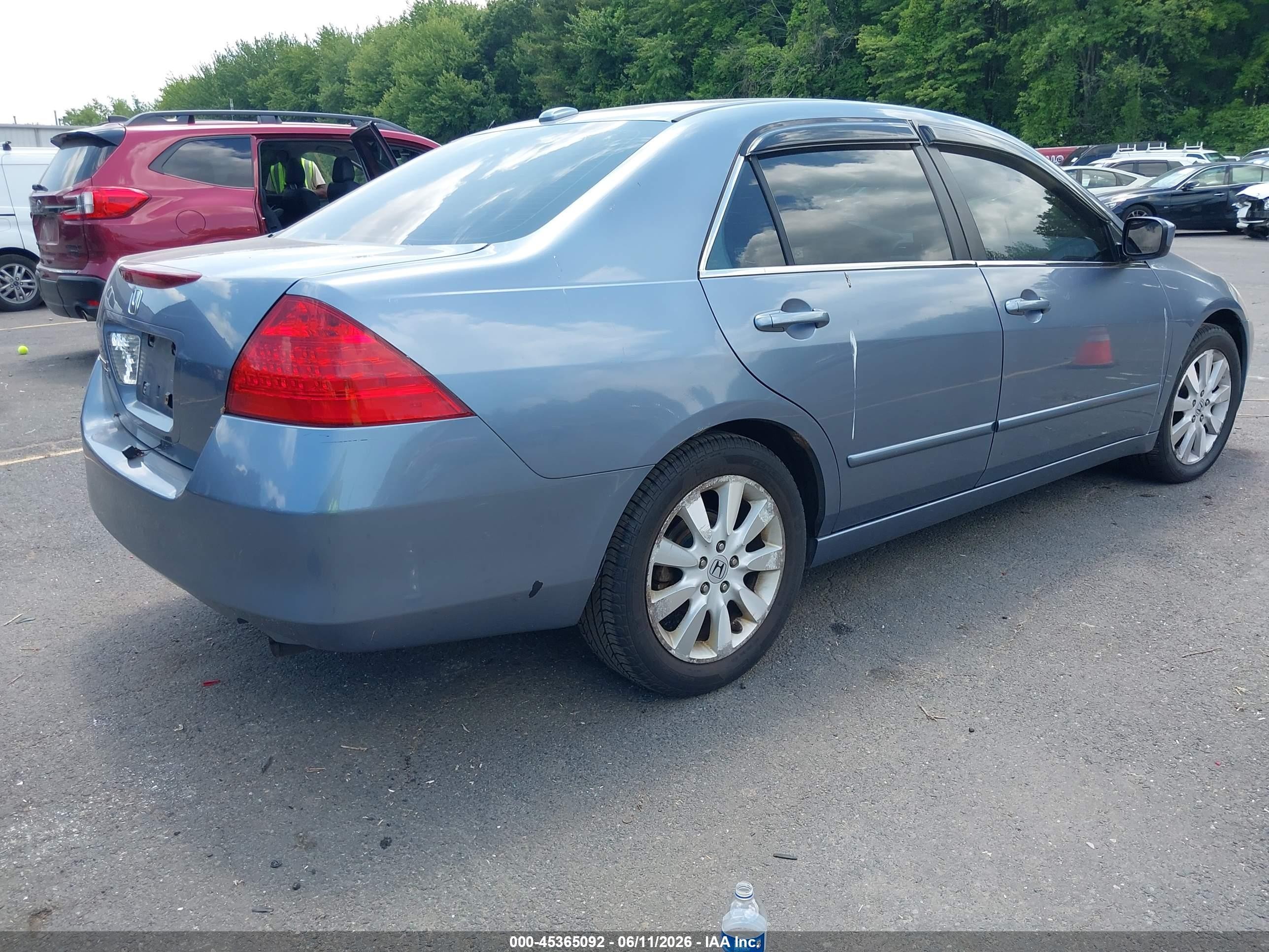 2007 Honda Accord 3.0 Ex Light Blue vin: 1HGCM66537A098390