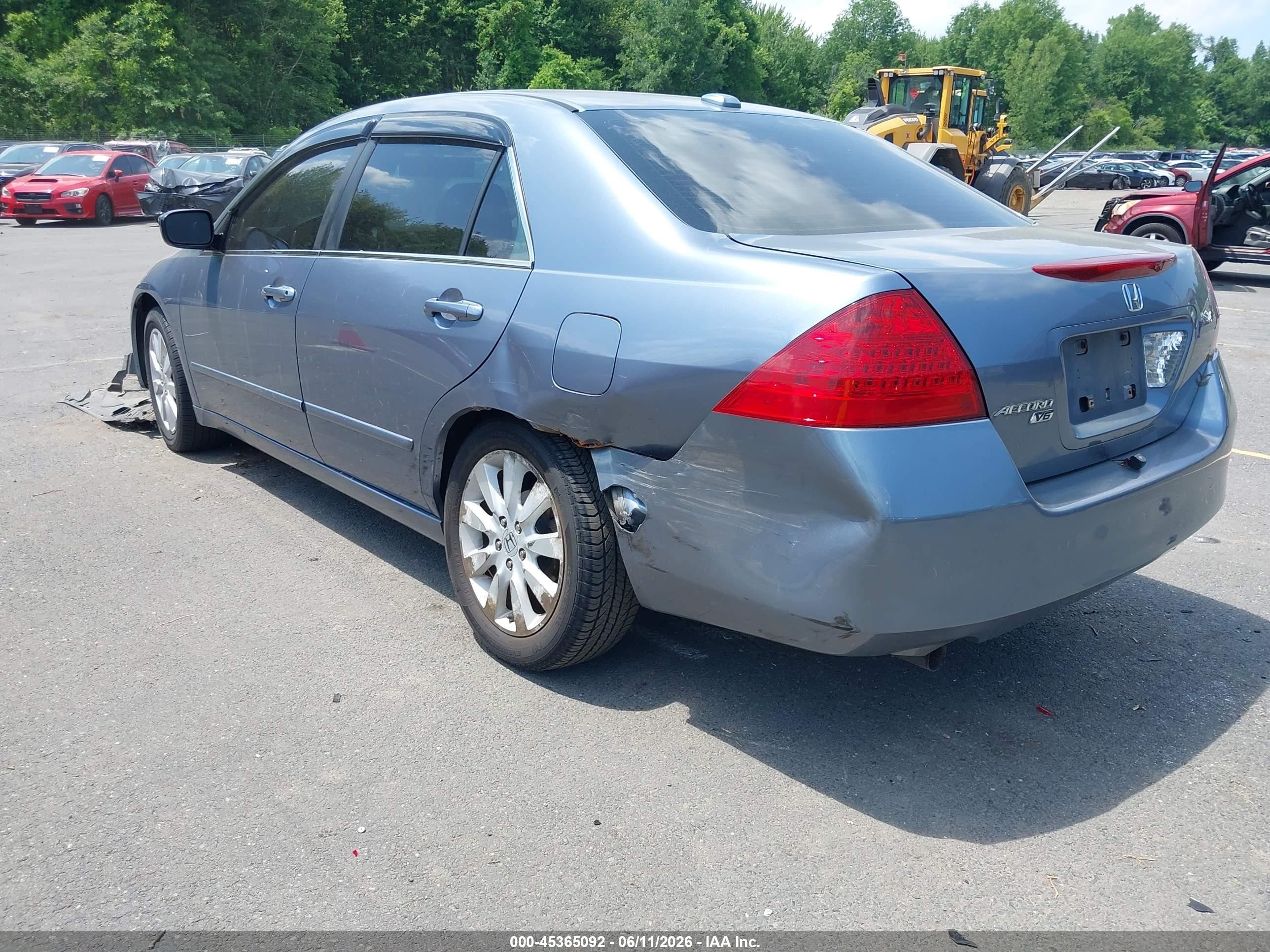 2007 Honda Accord 3.0 Ex Light Blue vin: 1HGCM66537A098390