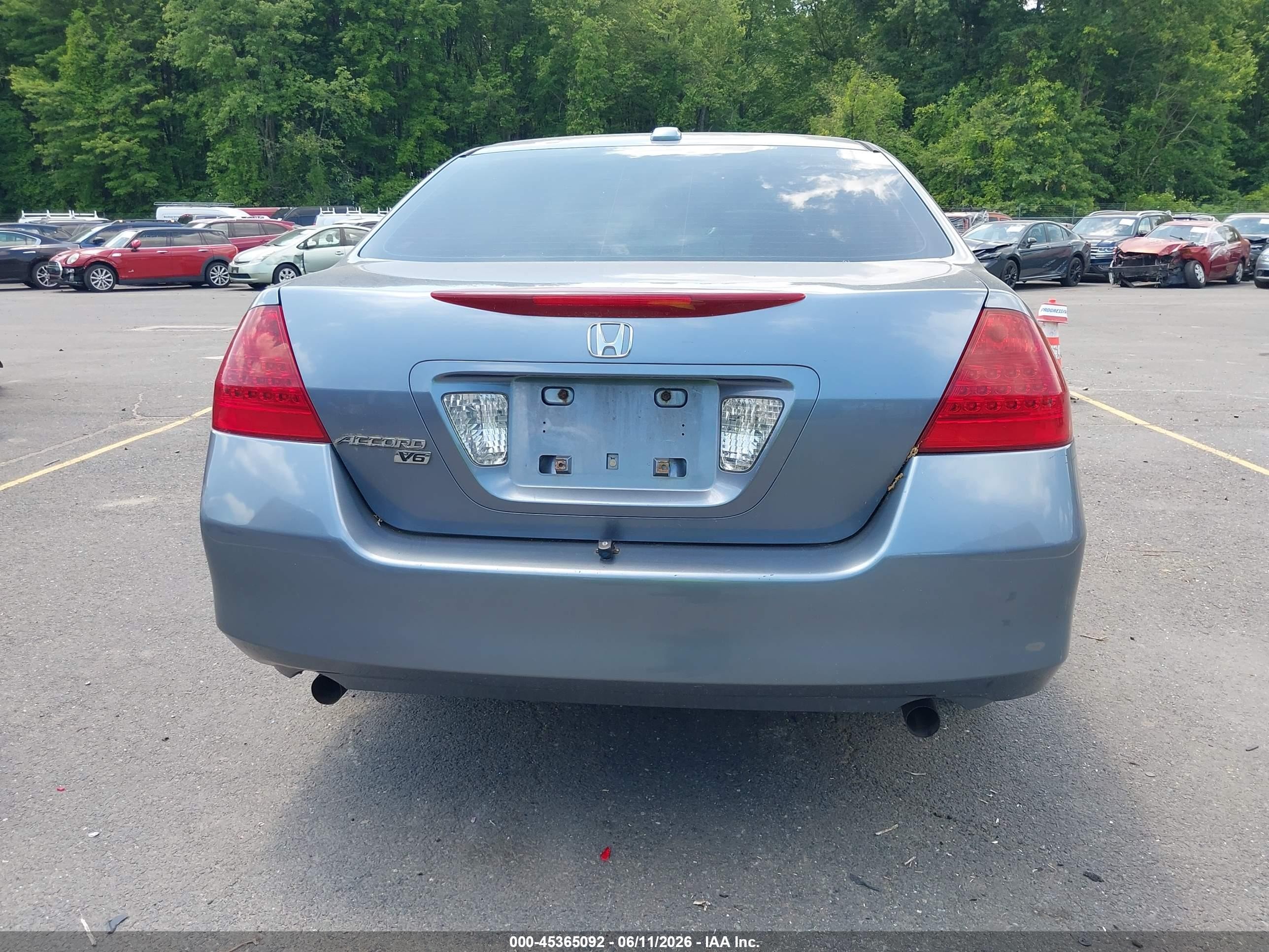 2007 Honda Accord 3.0 Ex Light Blue vin: 1HGCM66537A098390