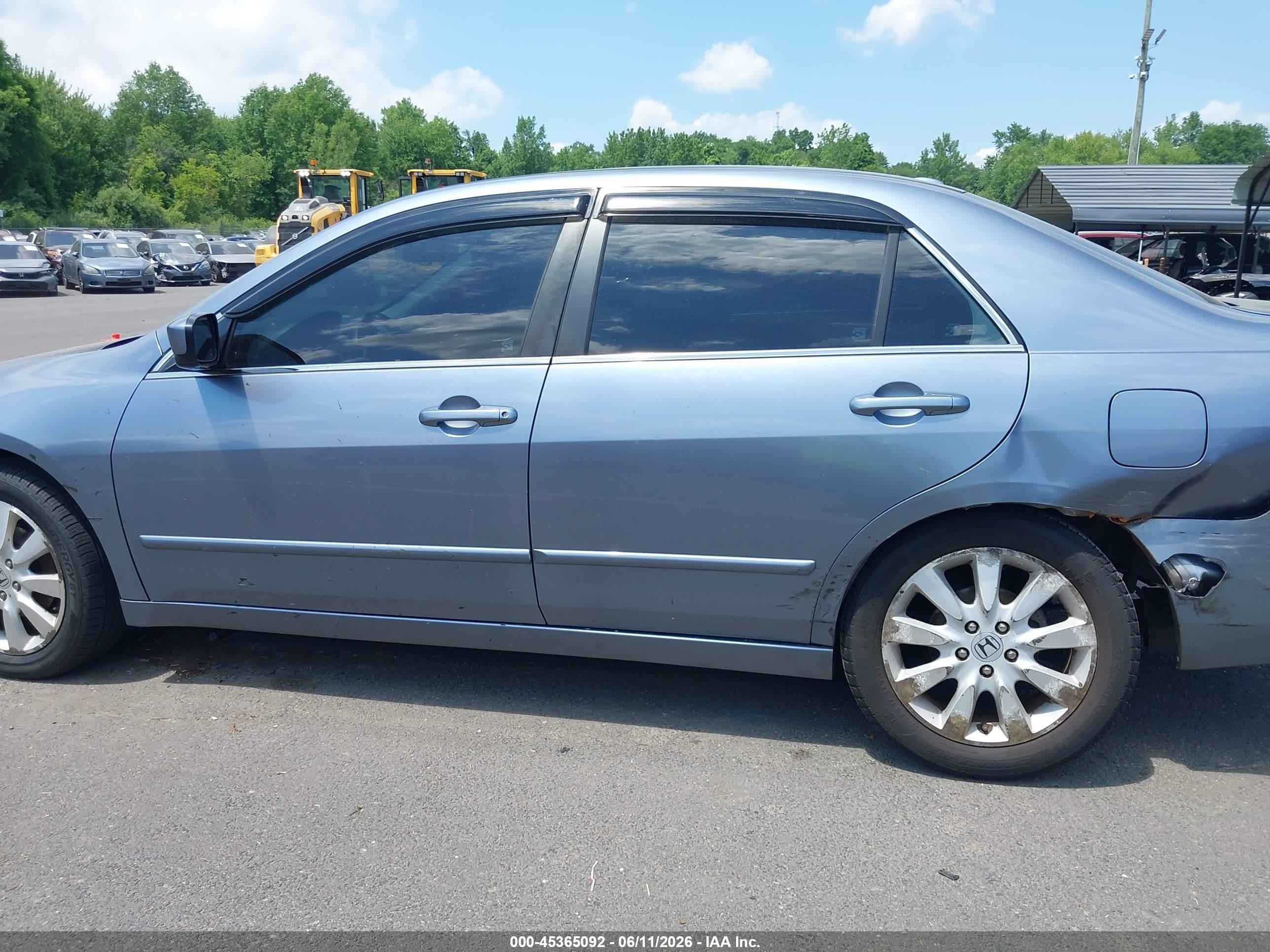 2007 Honda Accord 3.0 Ex Light Blue vin: 1HGCM66537A098390