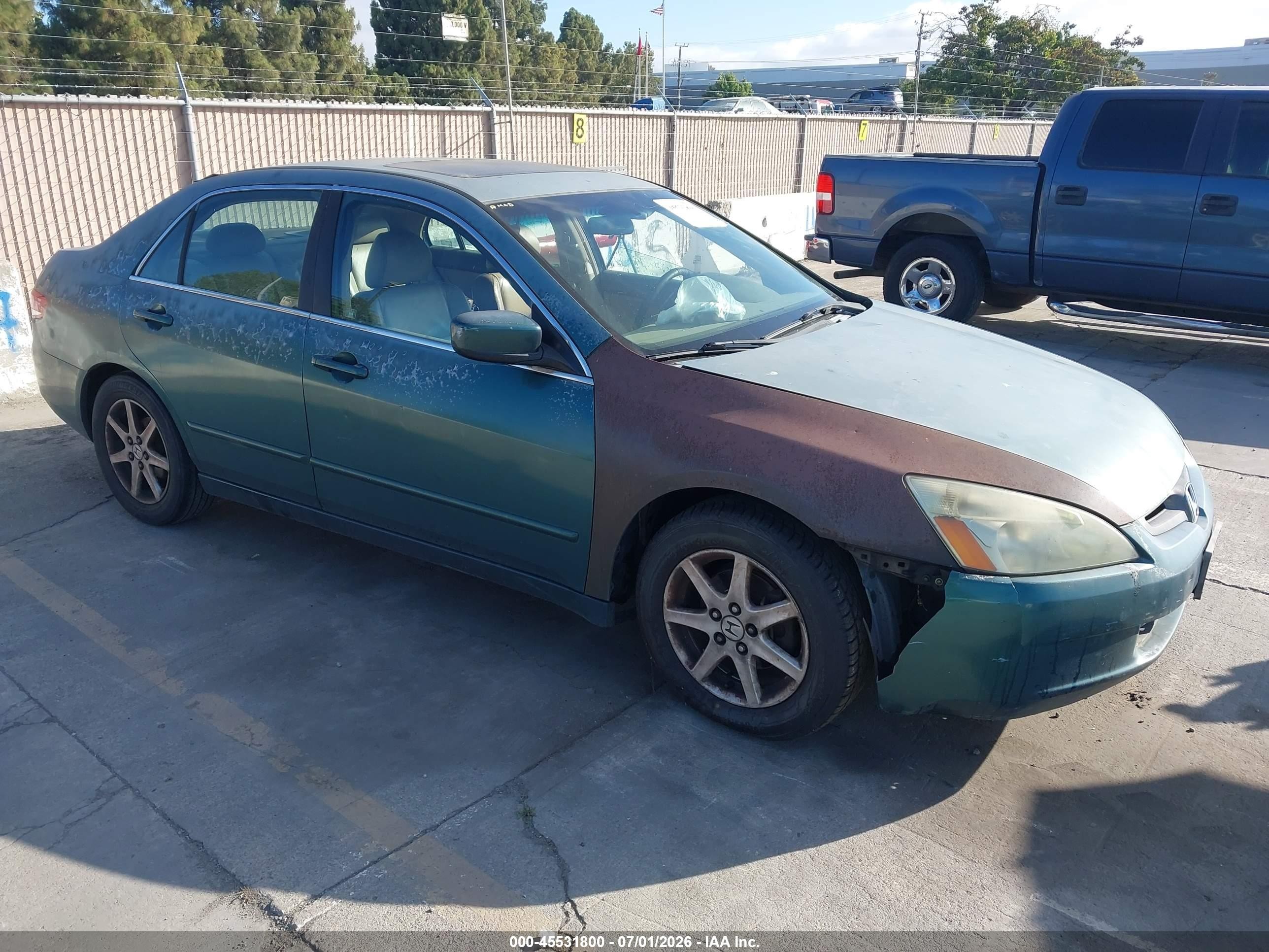 2003 Honda Accord Sdn Ex Green vin: 1HGCM66543A010991