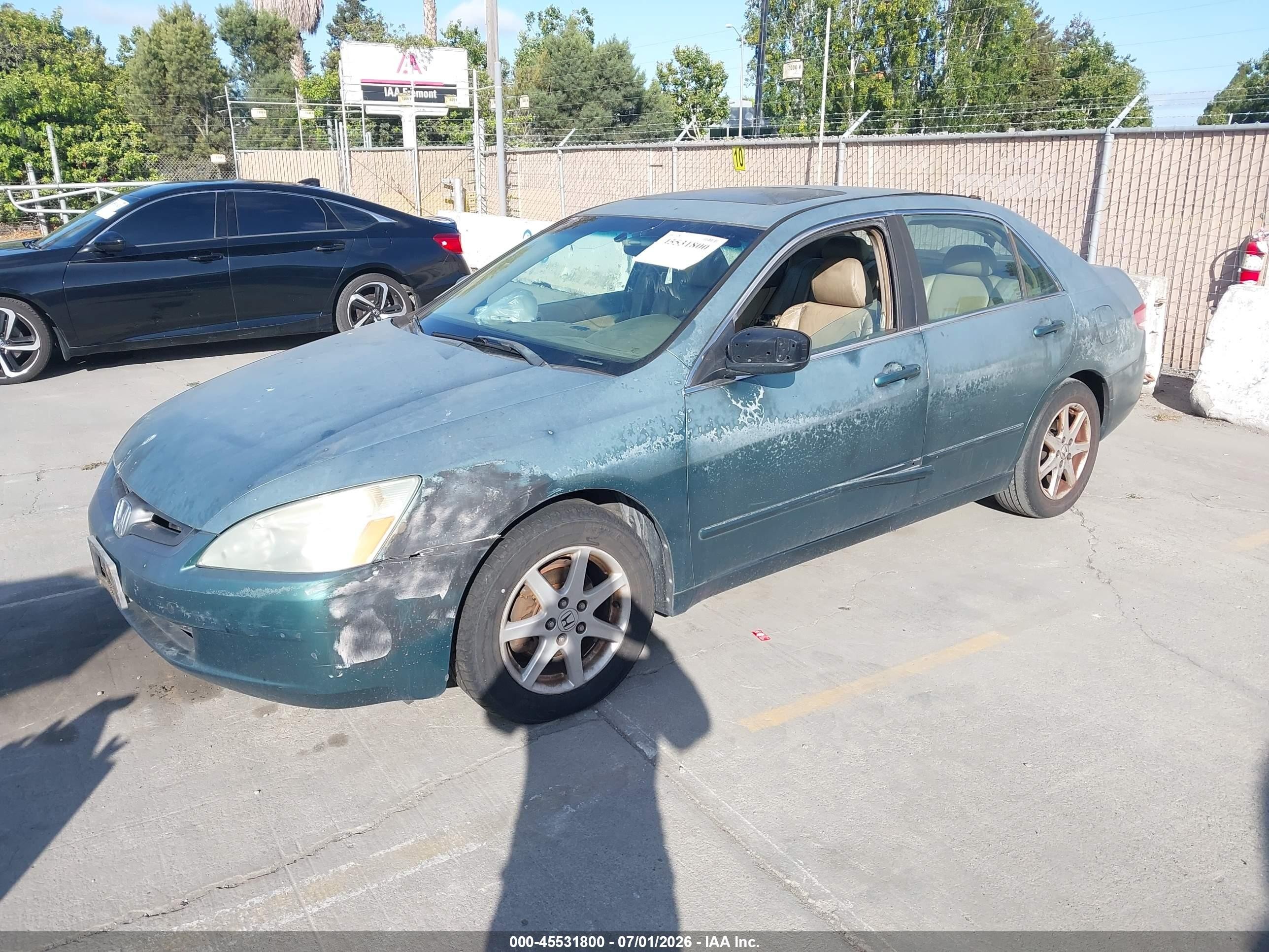 2003 Honda Accord Sdn Ex Green vin: 1HGCM66543A010991
