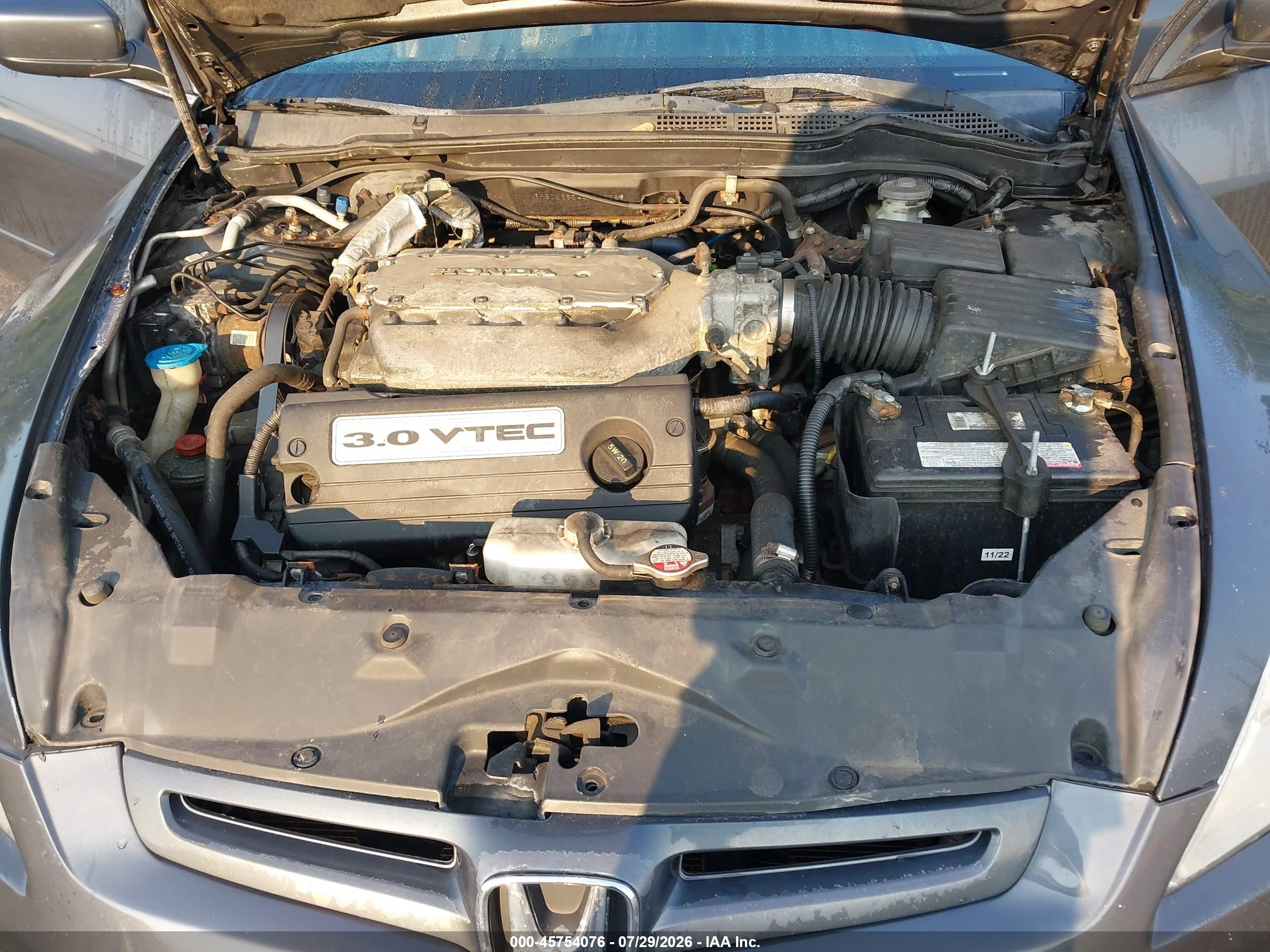 2004 Honda Accord 3.0 Ex Серый vin: 1HGCM66544A042289