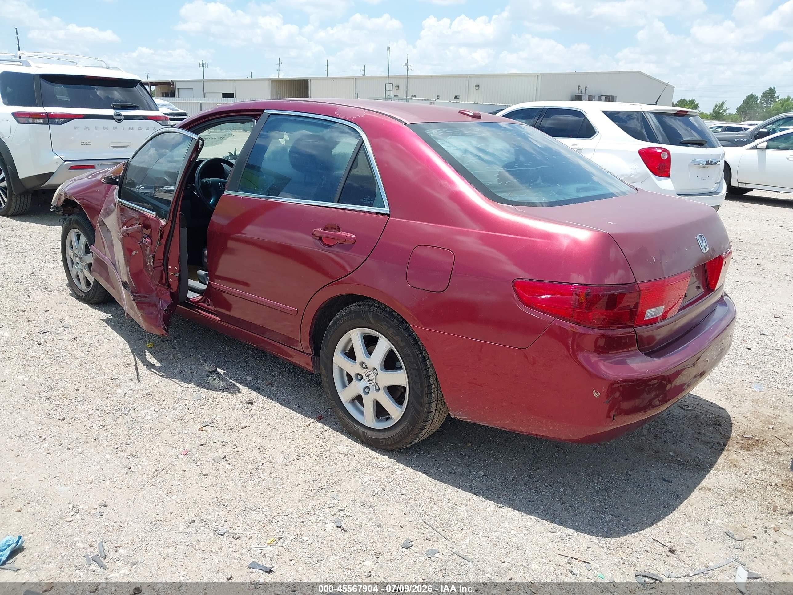 2005 Honda Accord 3.0 Ex Red vin: 1HGCM66545A019614