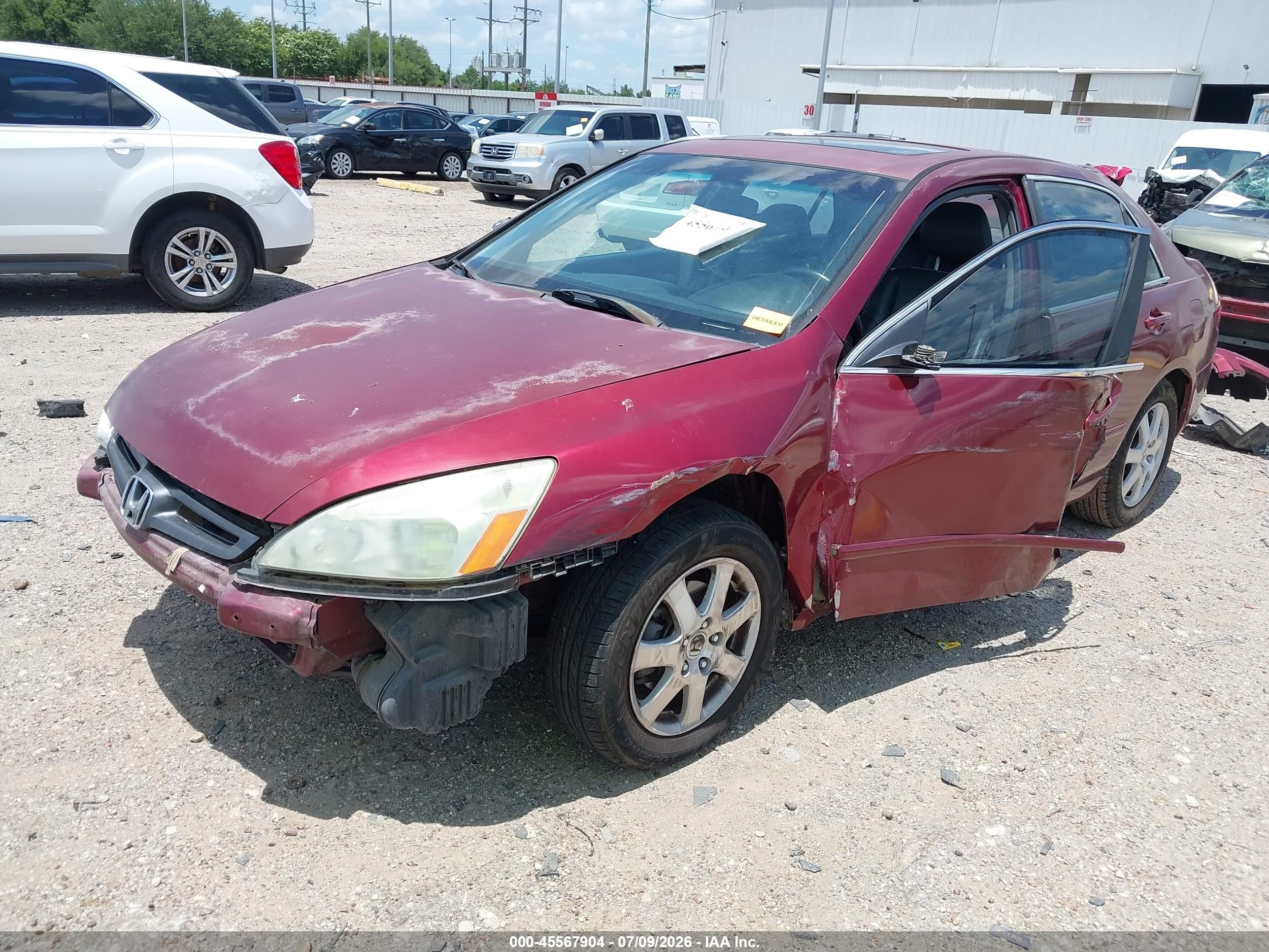 2005 Honda Accord 3.0 Ex Red vin: 1HGCM66545A019614