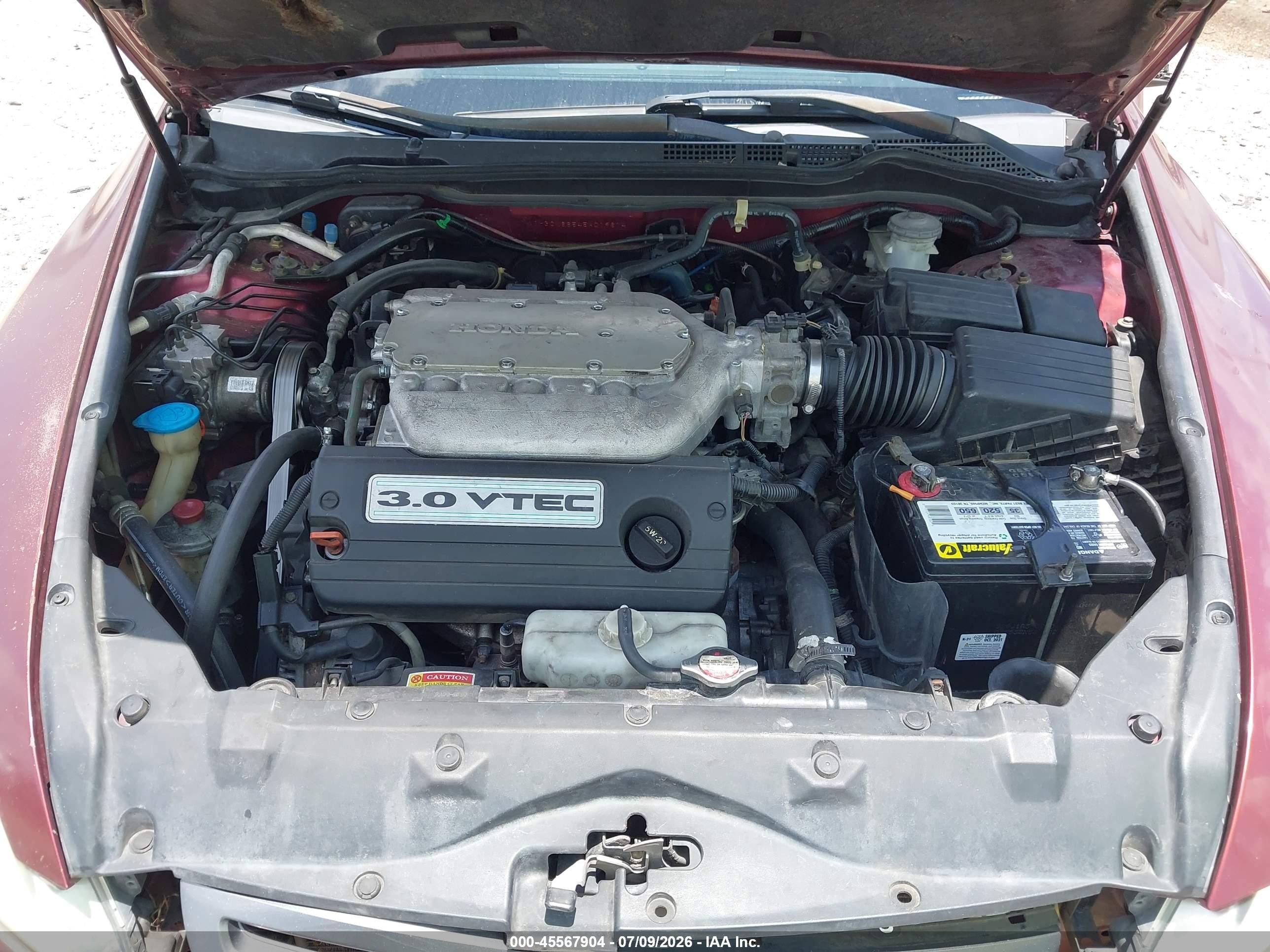2005 Honda Accord 3.0 Ex Red vin: 1HGCM66545A019614