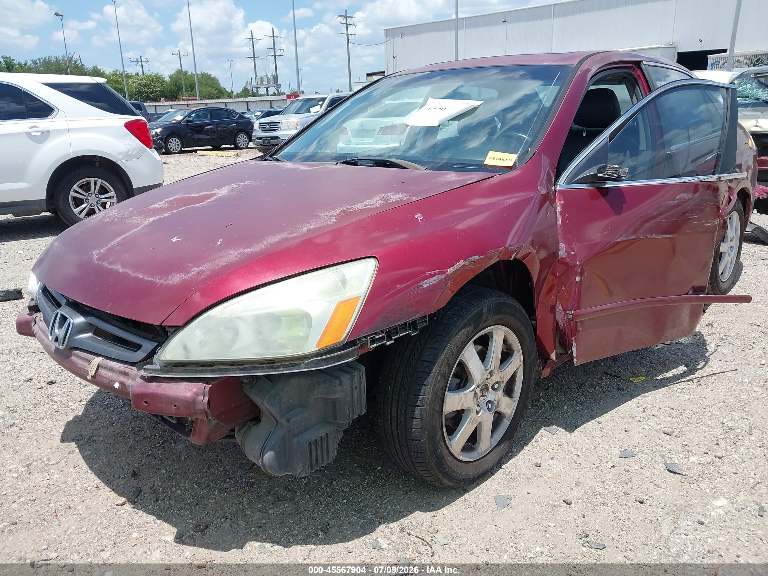 2005 Honda Accord 3.0 Ex Red vin: 1HGCM66545A019614