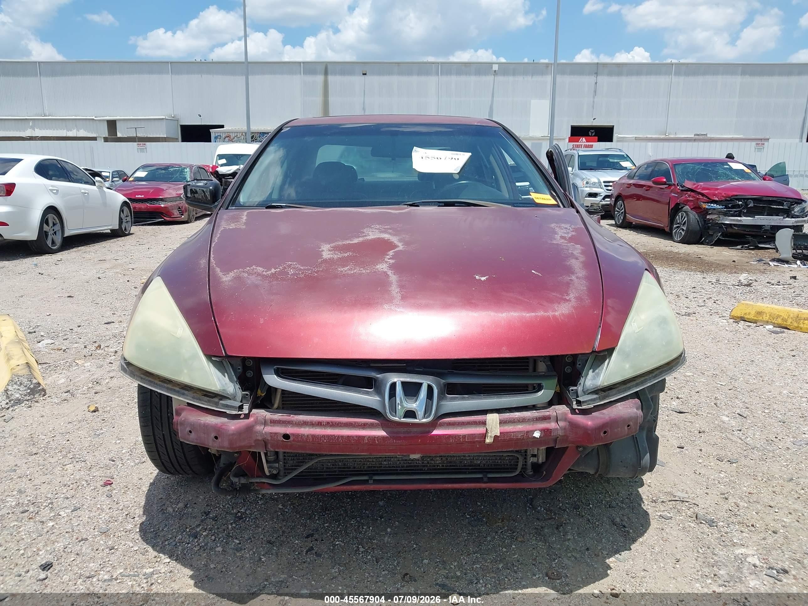 2005 Honda Accord 3.0 Ex Red vin: 1HGCM66545A019614