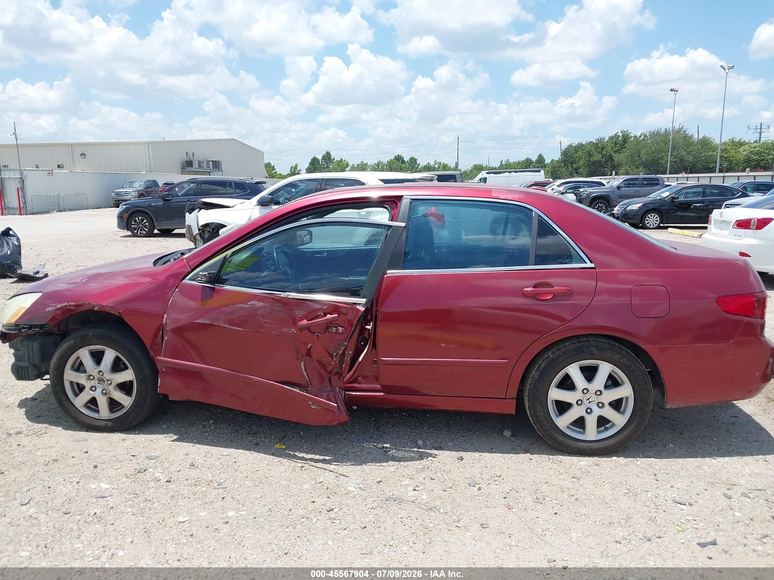 2005 Honda Accord 3.0 Ex Red vin: 1HGCM66545A019614