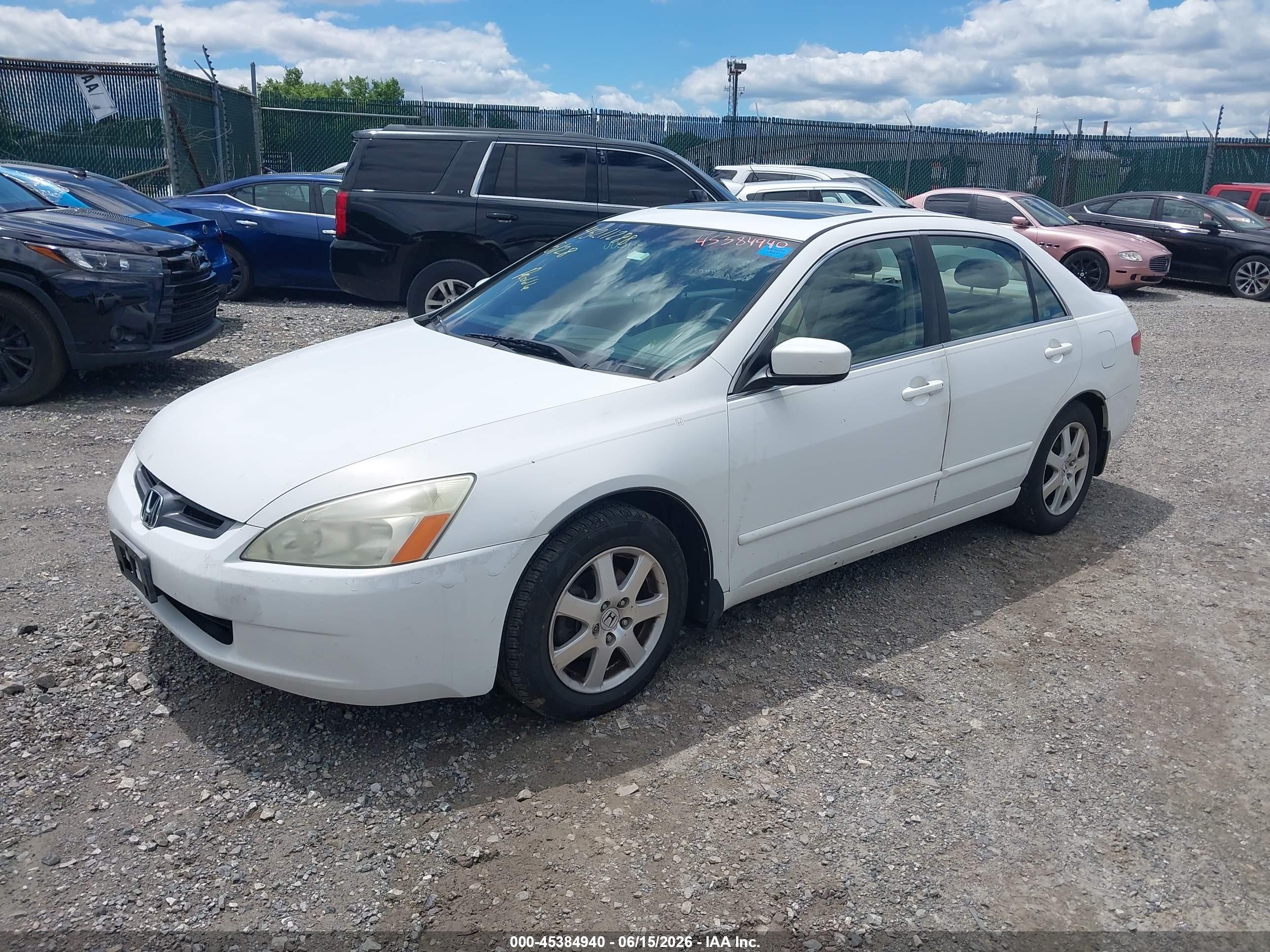 2005 Honda Accord 3.0 Ex White vin: 1HGCM66545A055156