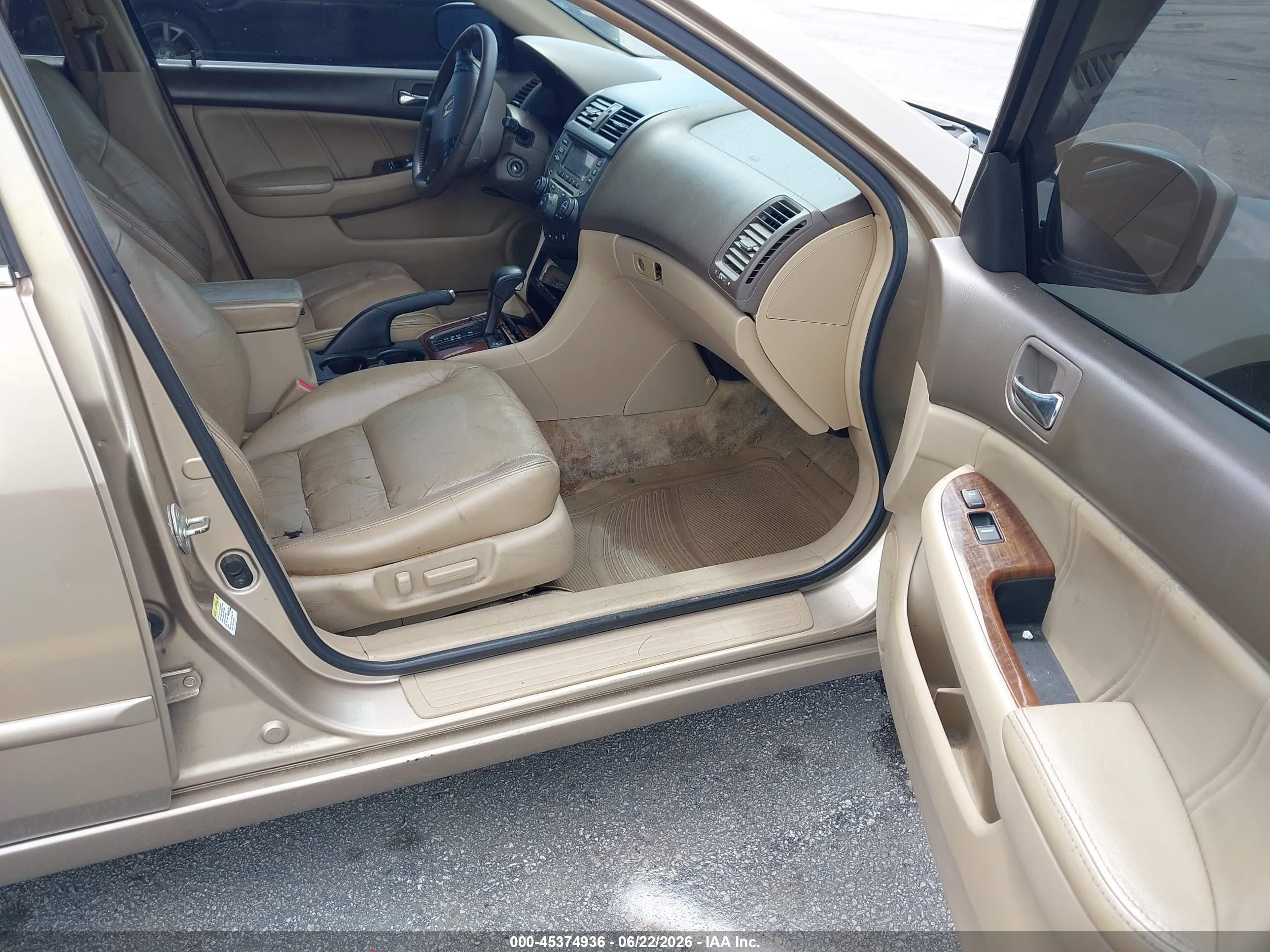2006 Honda Accord 3.0 Ex Beige vin: 1HGCM66546A014673