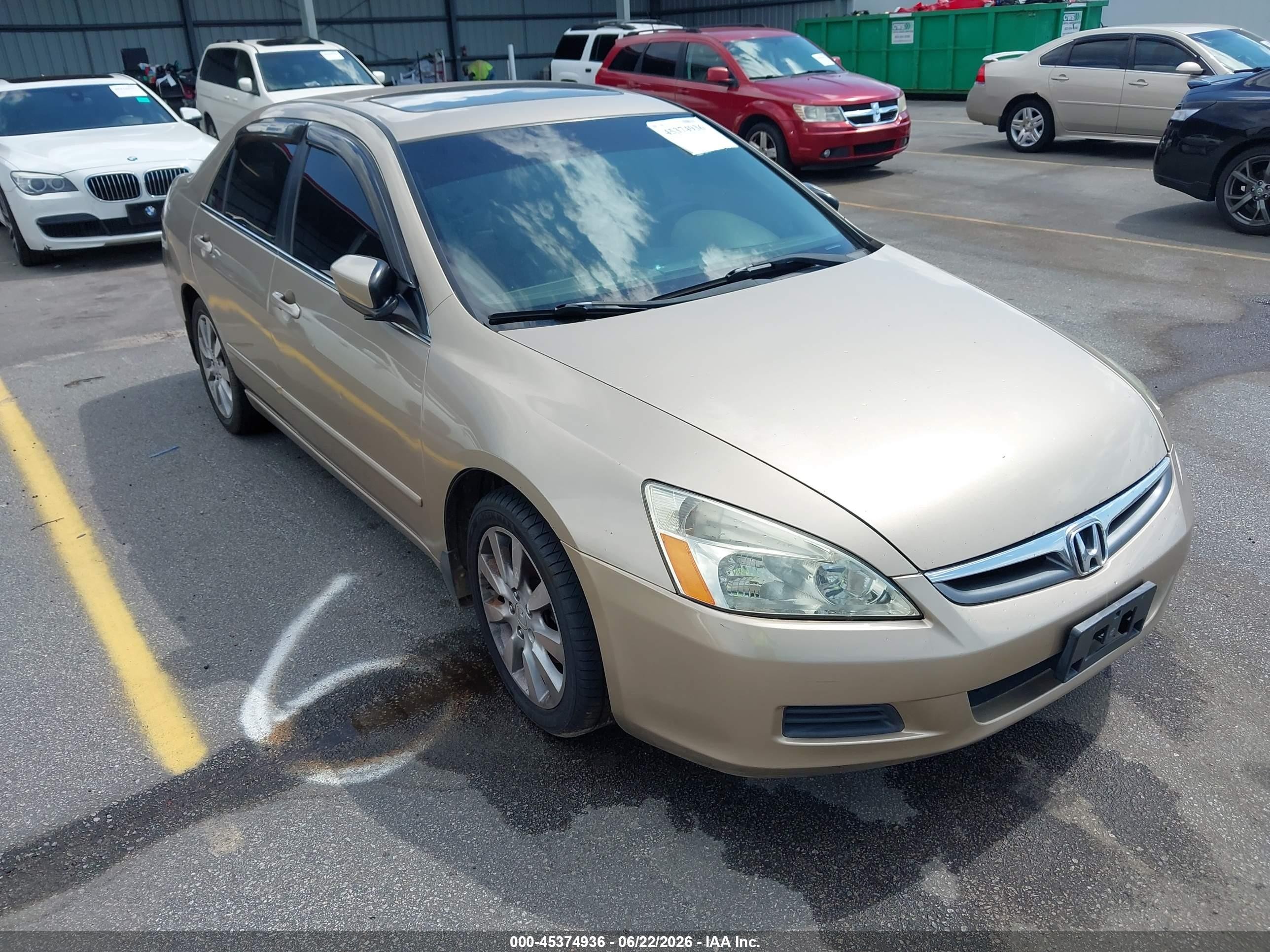 2006 Honda Accord 3.0 Ex Beige vin: 1HGCM66546A014673