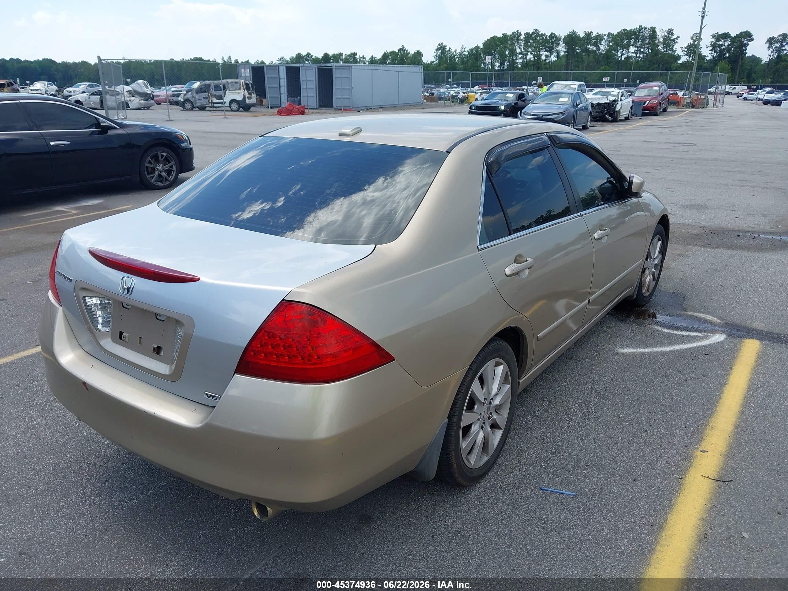 2006 Honda Accord 3.0 Ex Beige vin: 1HGCM66546A014673