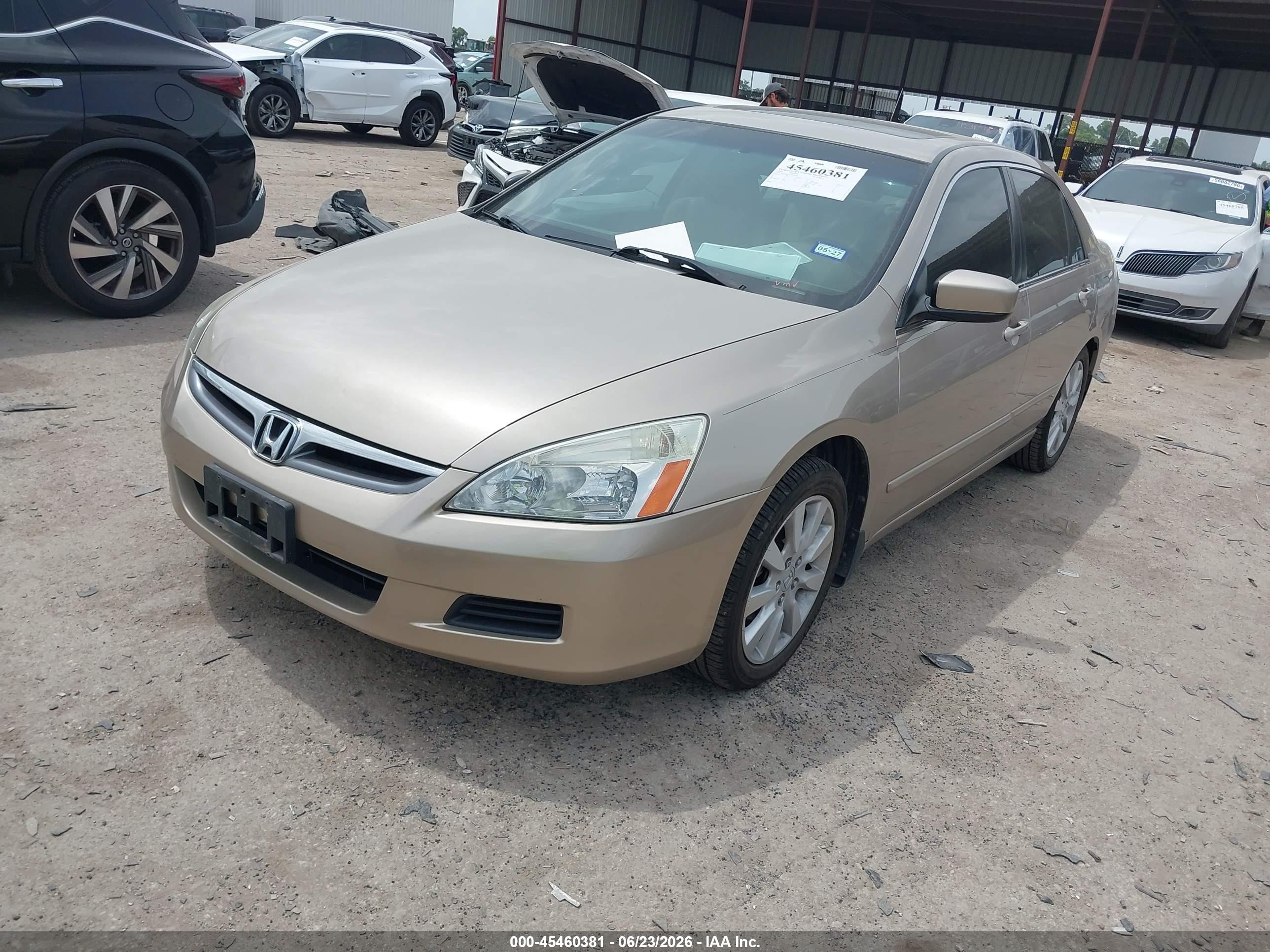 2006 Honda Accord 3.0 Ex Beige vin: 1HGCM66546A032459