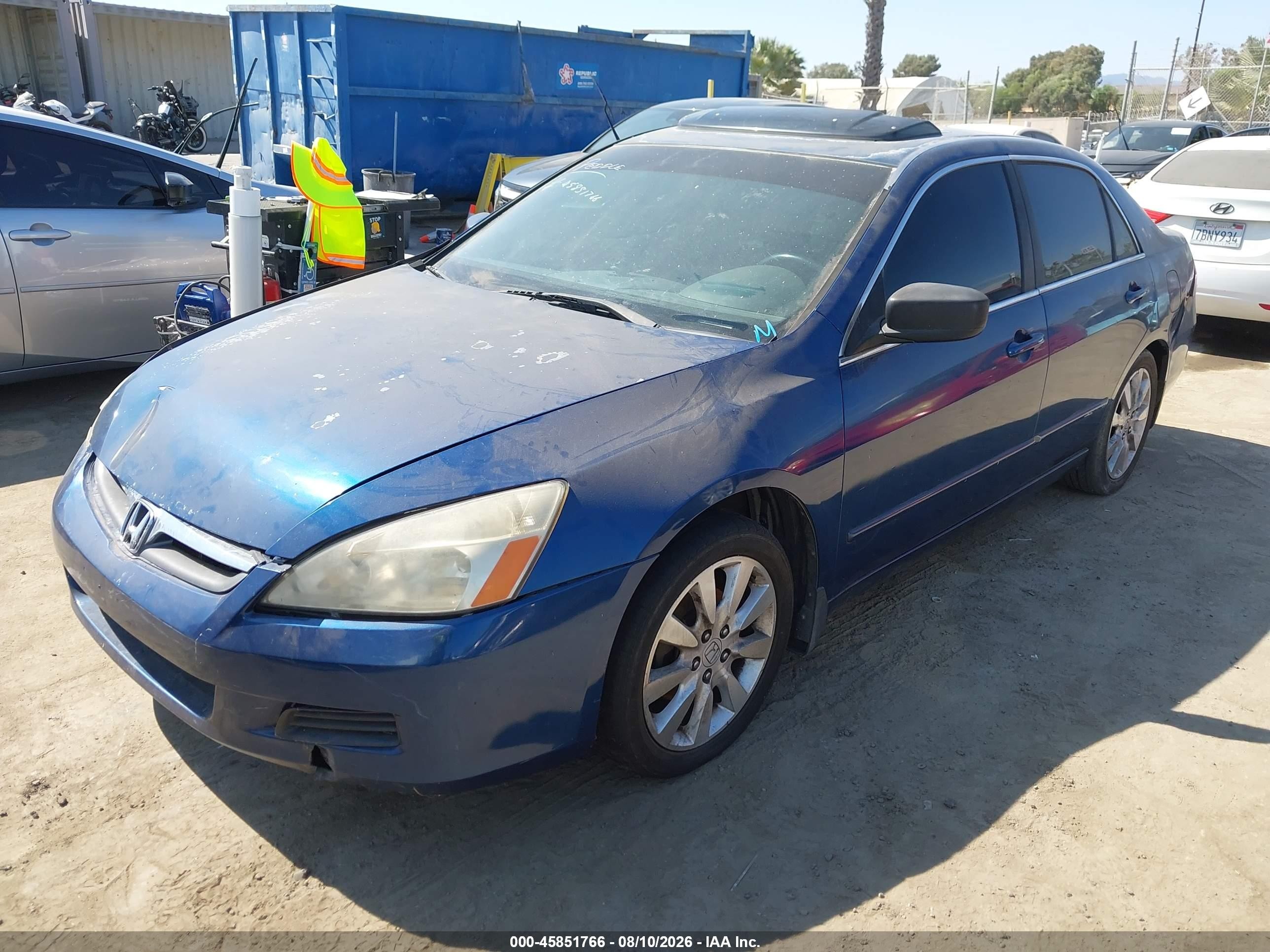 2006 Honda Accord 3.0 Ex Blue vin: 1HGCM66546A044725