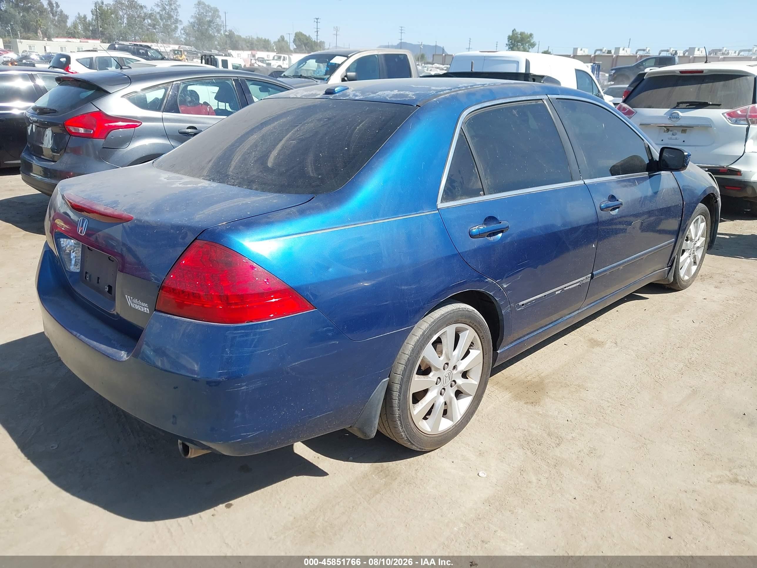 2006 Honda Accord 3.0 Ex Blue vin: 1HGCM66546A044725