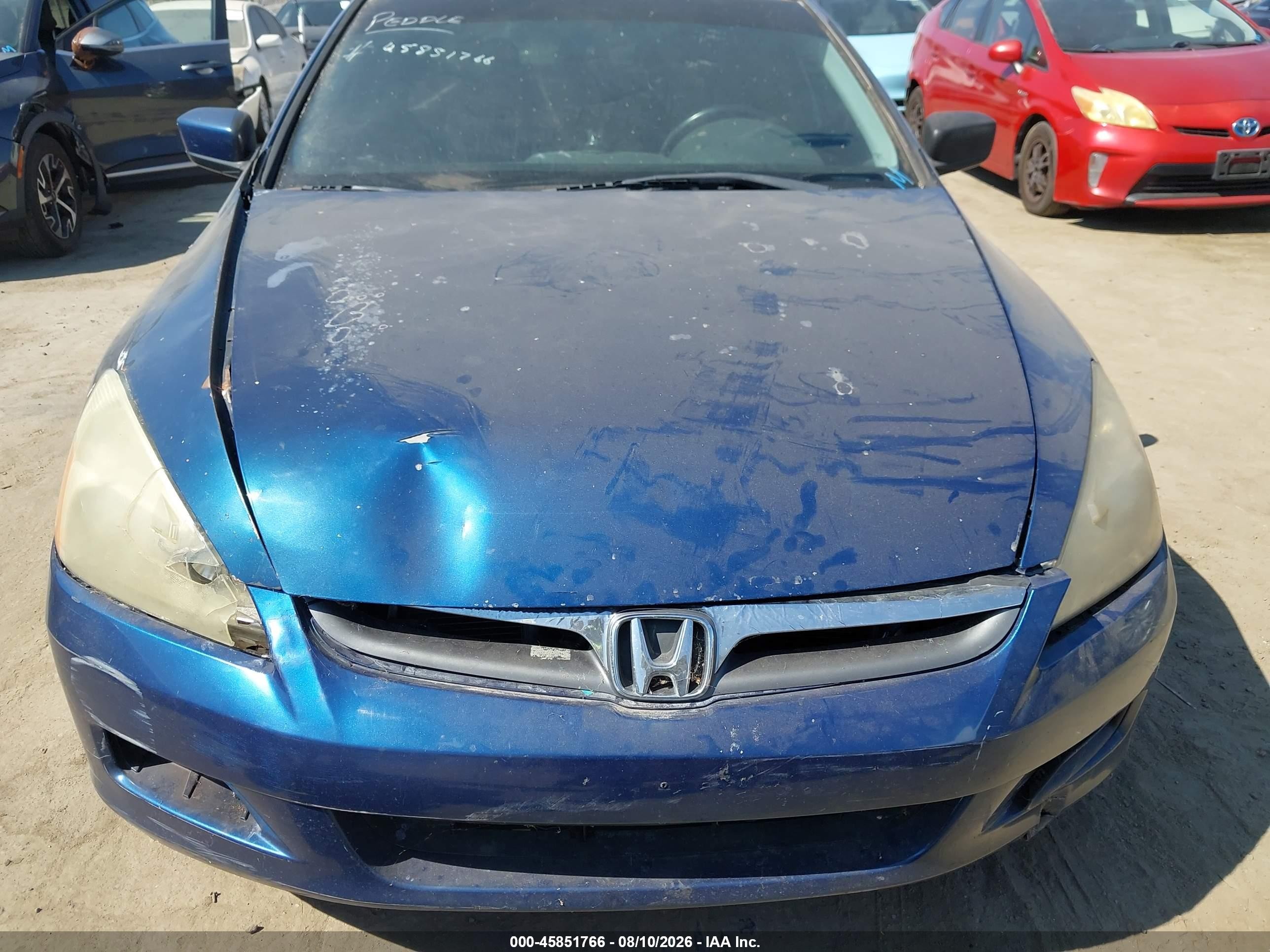 2006 Honda Accord 3.0 Ex Blue vin: 1HGCM66546A044725