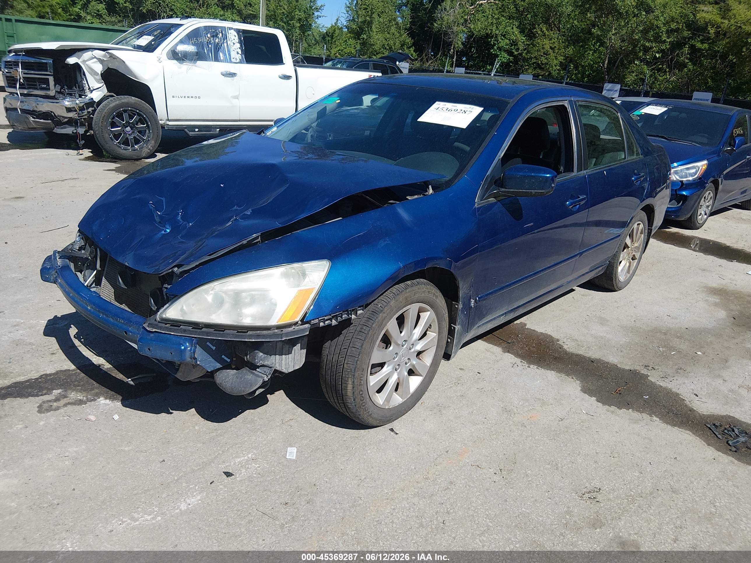 2006 Honda Accord 3.0 Ex Blue vin: 1HGCM66546A052579