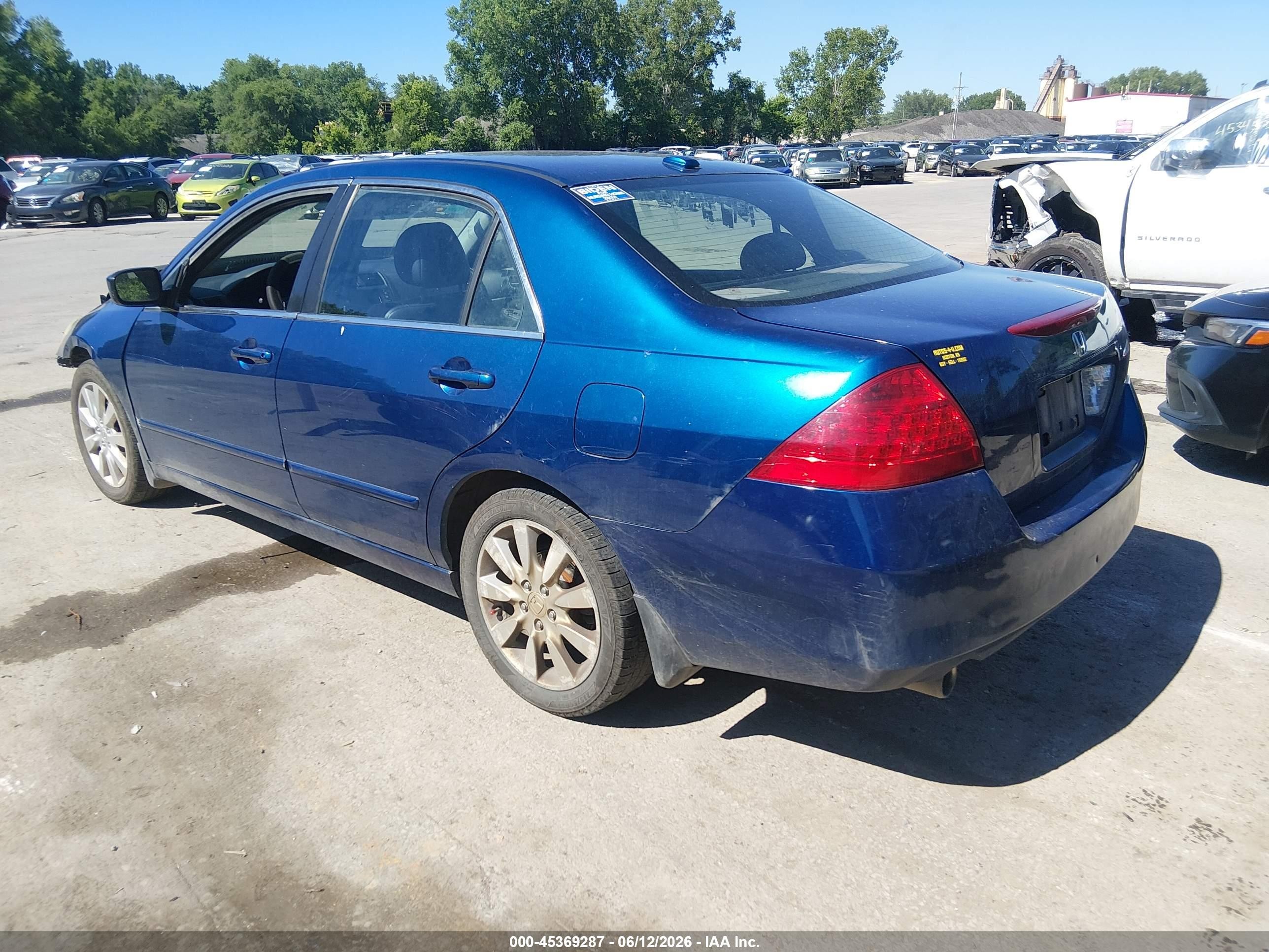 2006 Honda Accord 3.0 Ex Blue vin: 1HGCM66546A052579